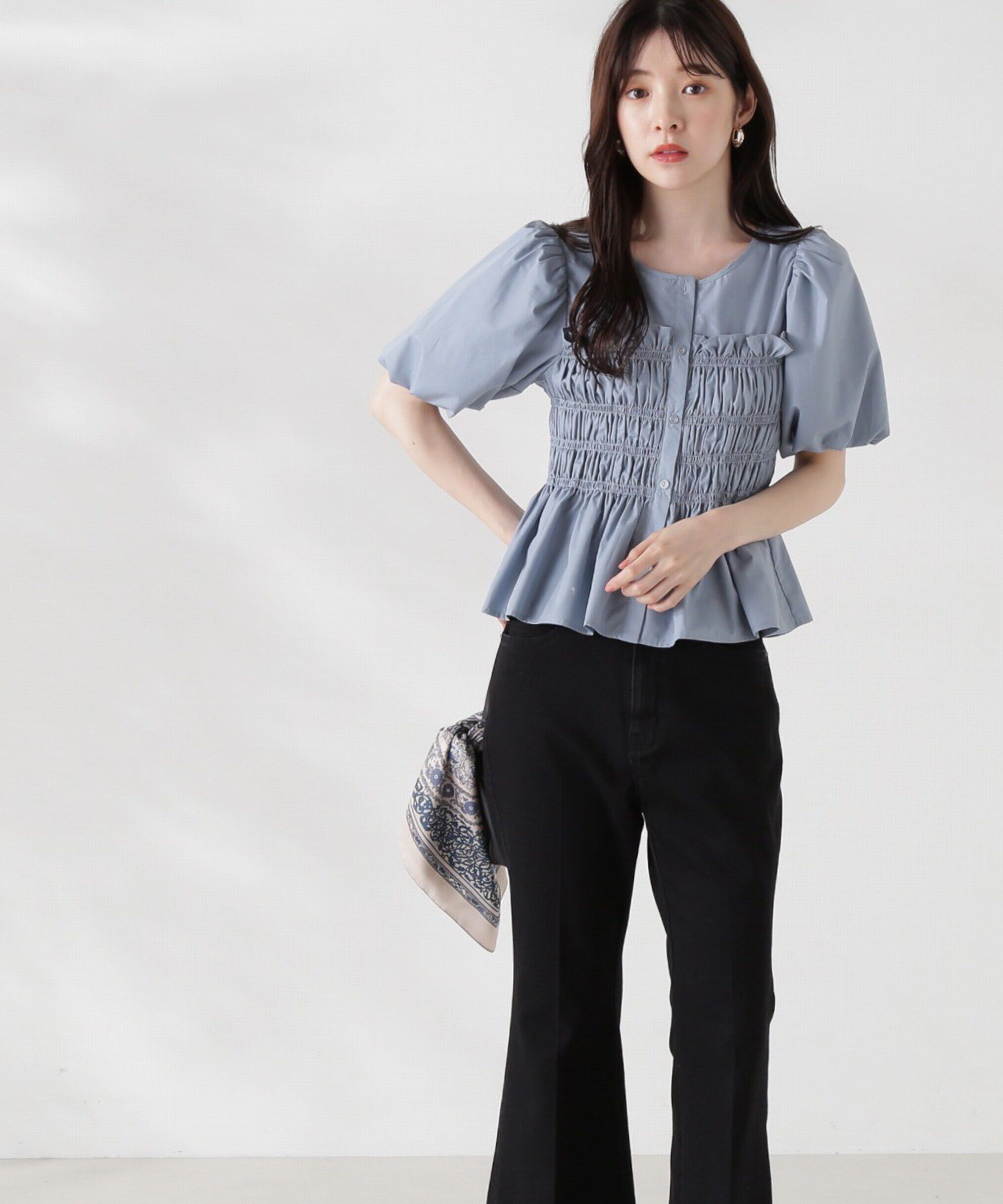 PROPORTION BODY DRESSING「ギャザーペプラムブラウス」|シャツ・ブラウス|