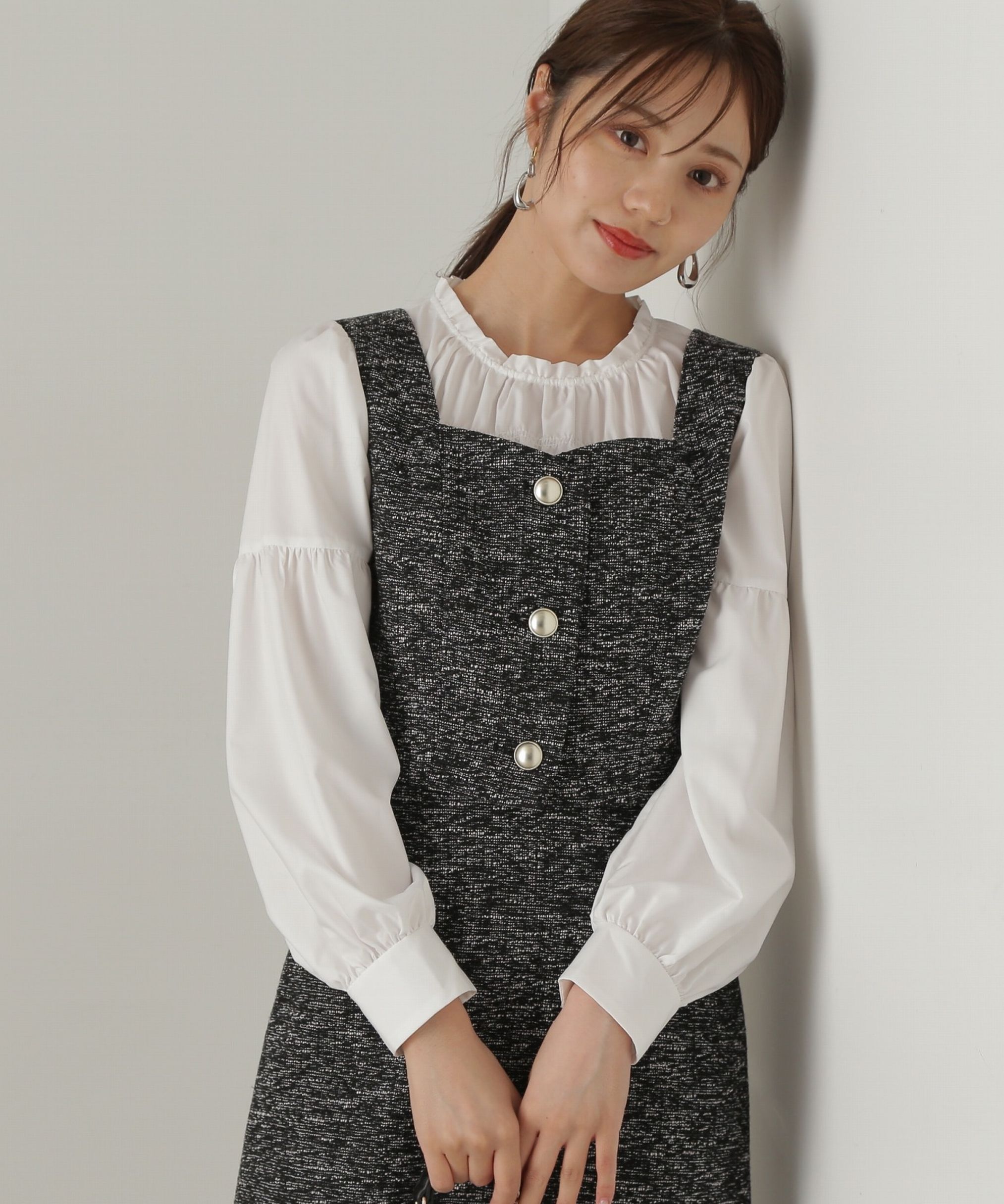 PROPORTION BODY DRESSING「シャーリングチュニックブラウス24AW」|シャツ・ブラウス|