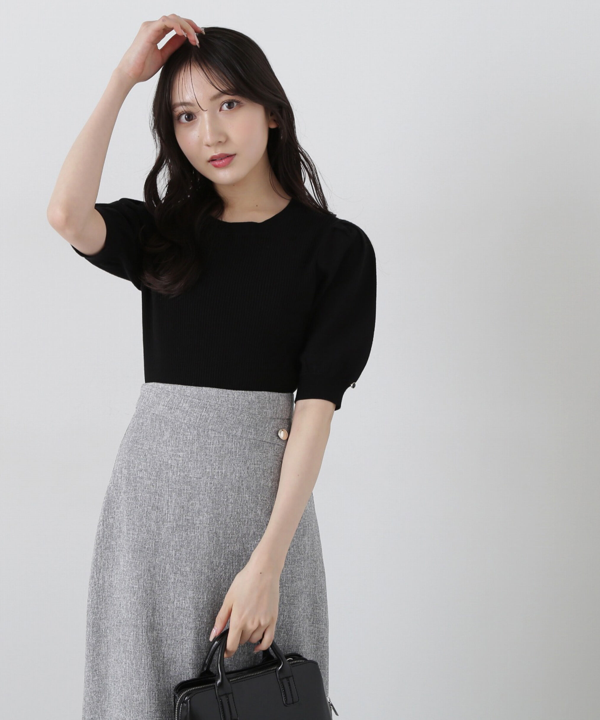 PROPORTION BODY DRESSING「パフスリーブリブニット」|ニット・セーター|