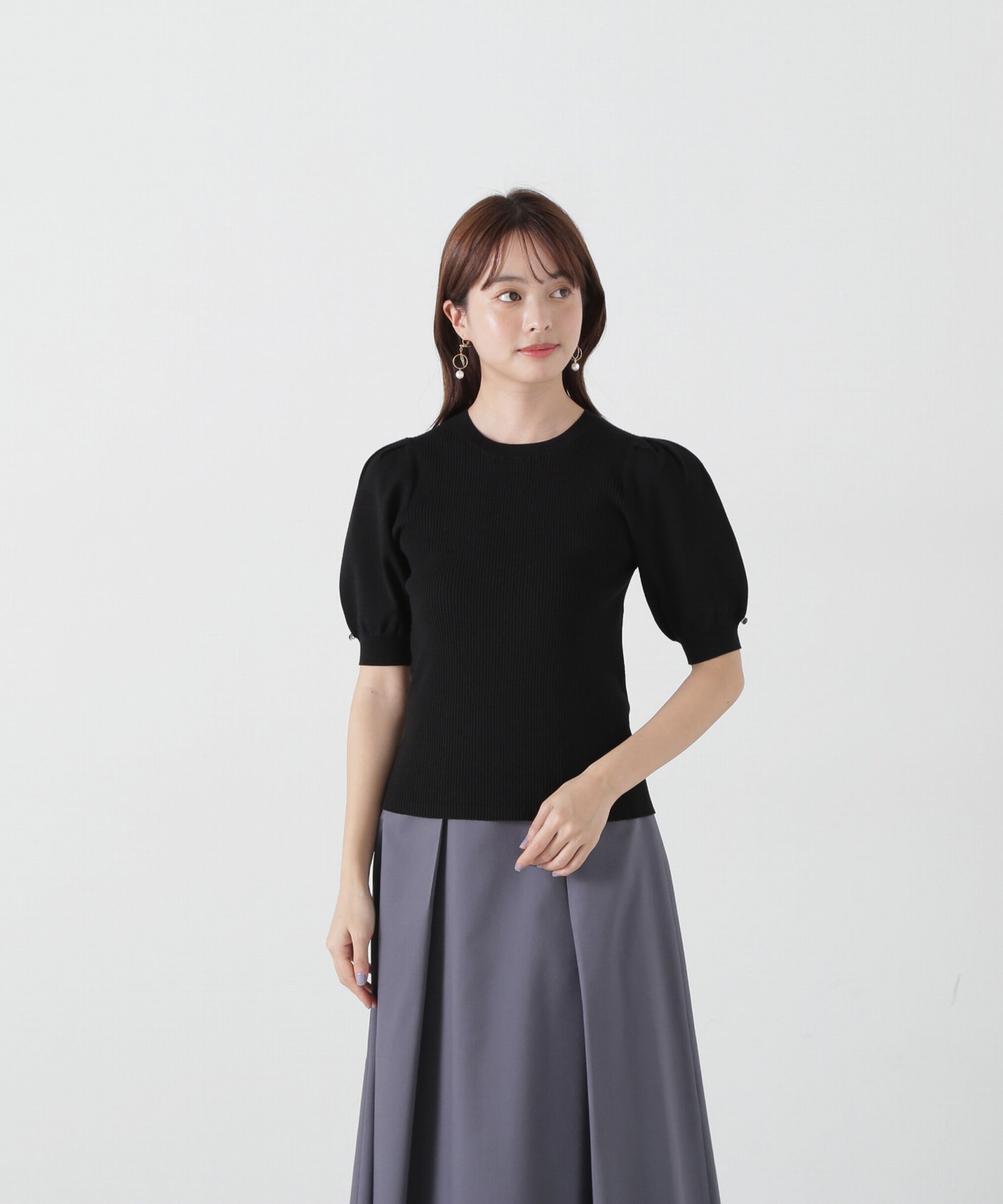 PROPORTION BODY DRESSING「パフスリーブリブニット」|ニット・セーター|