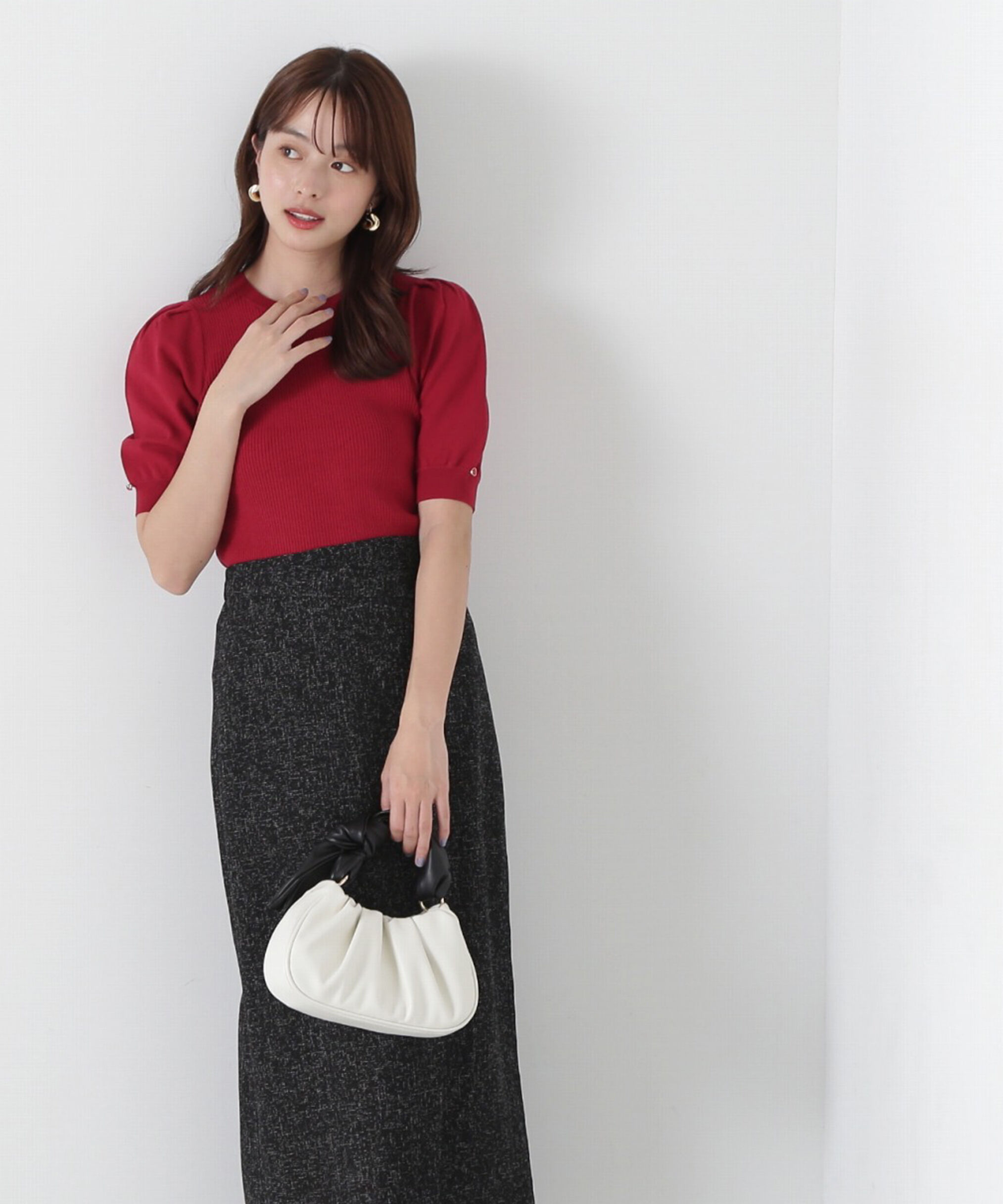 PROPORTION BODY DRESSING「パフスリーブリブニット」|ニット・セーター|