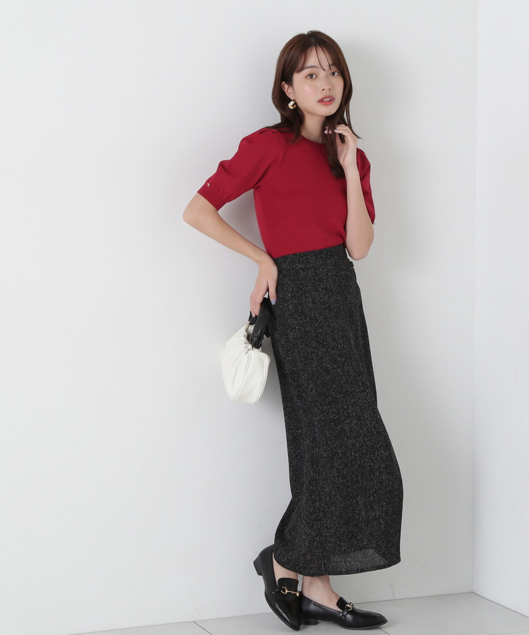 PROPORTION BODY DRESSING「パフスリーブリブニット」|ニット・セーター|