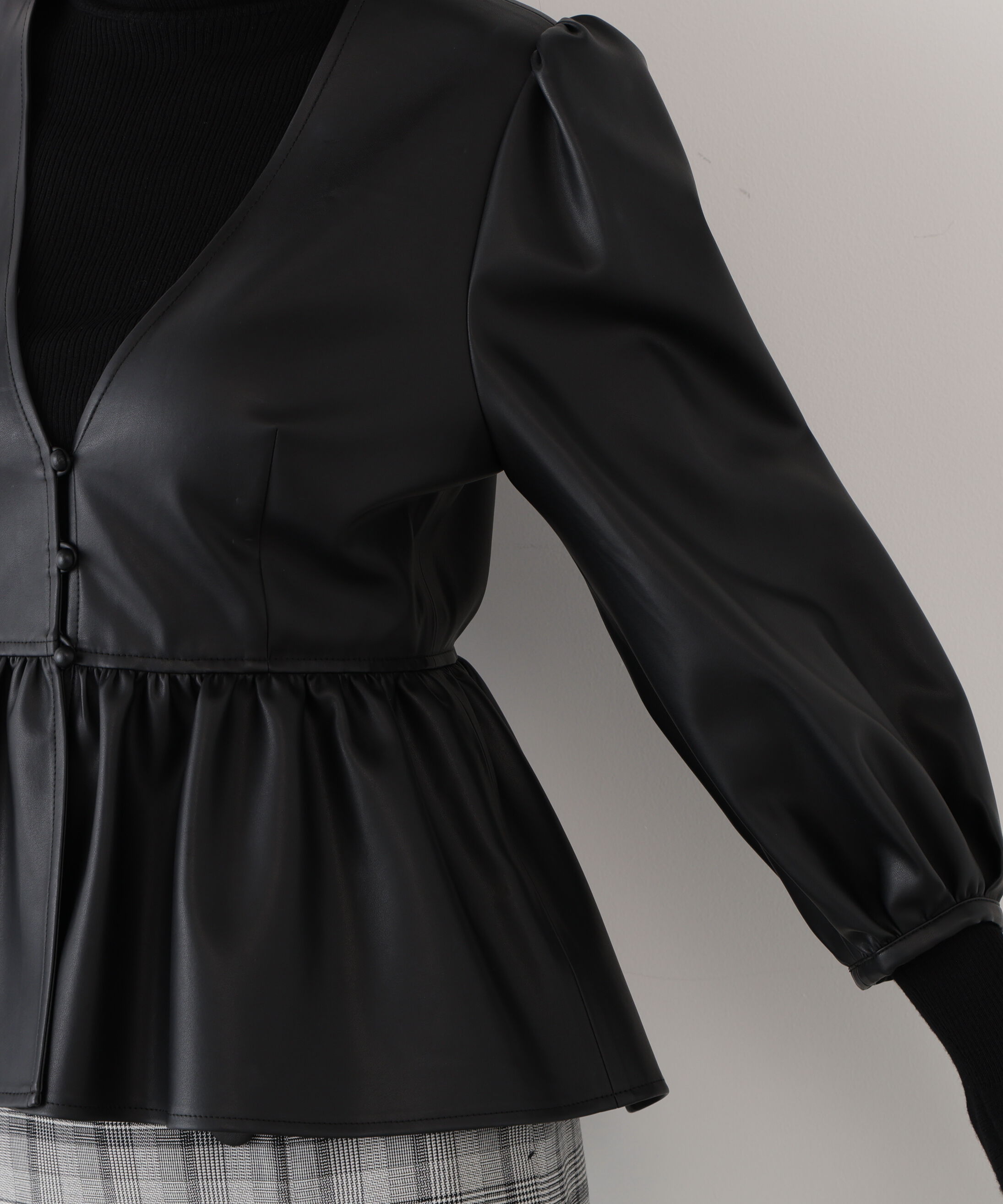  「◆フォーレザーペプラムブラウス」|シャツ・ブラウス|