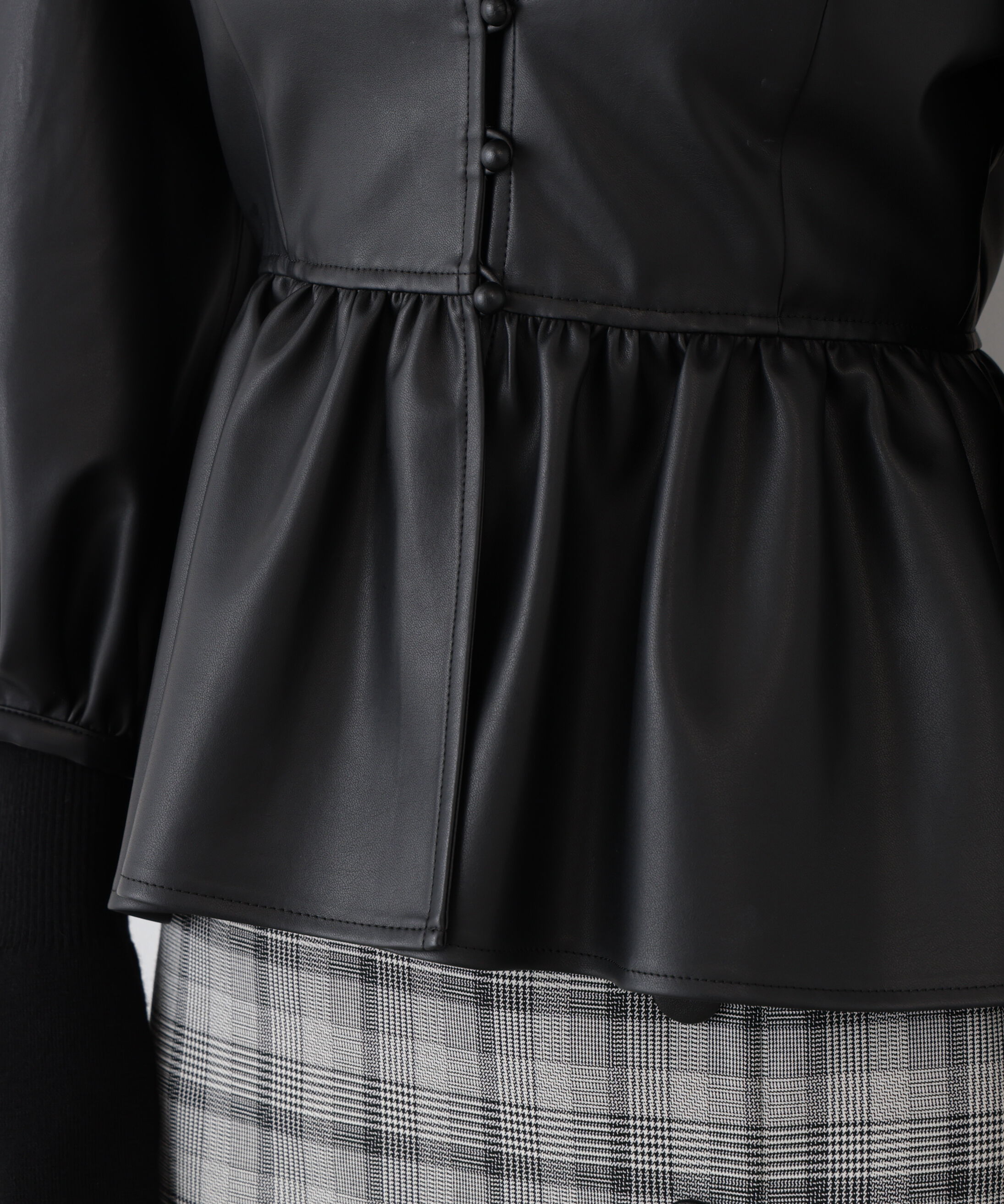  「◆フォーレザーペプラムブラウス」|シャツ・ブラウス|