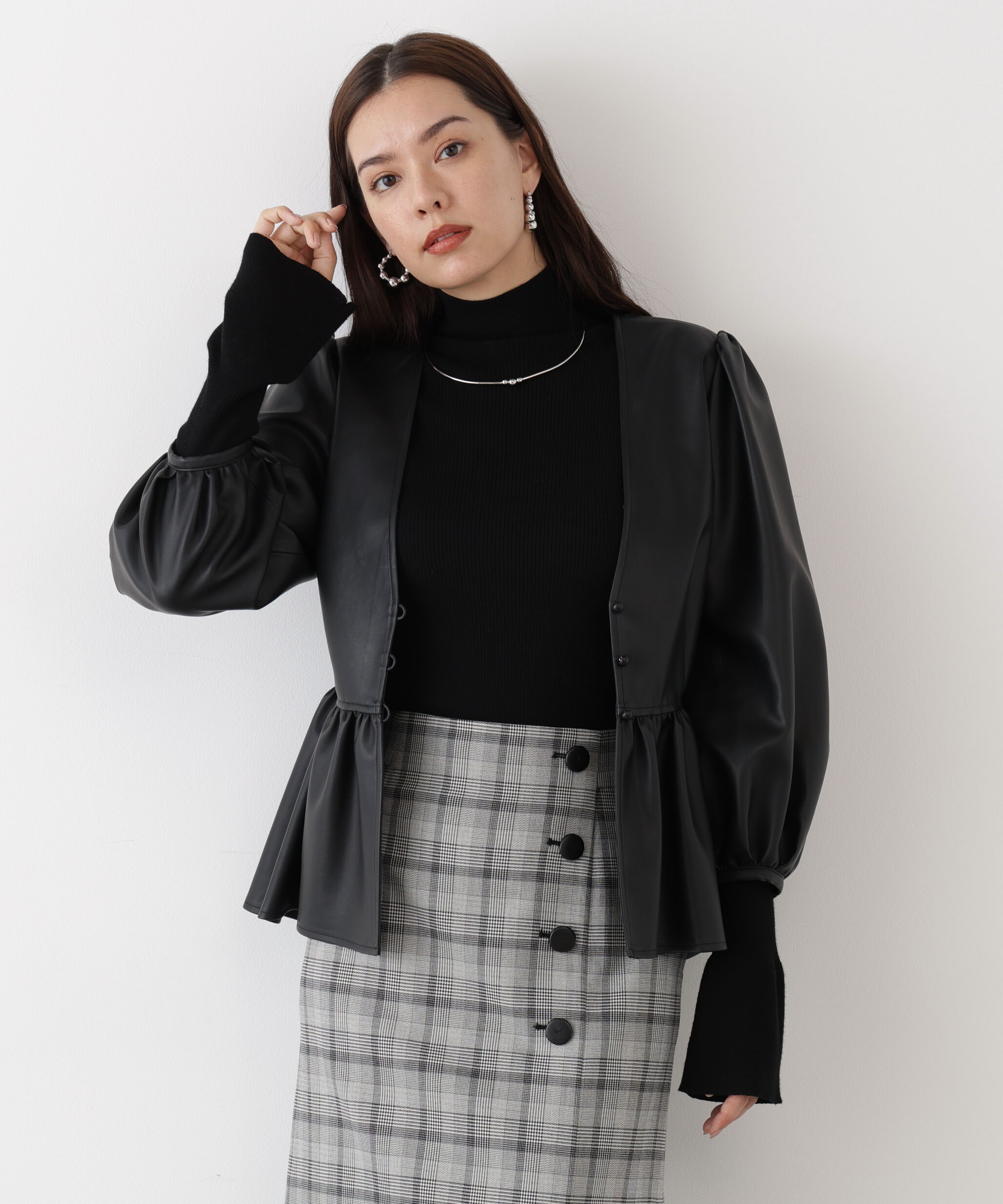  「◆フォーレザーペプラムブラウス」|シャツ・ブラウス|