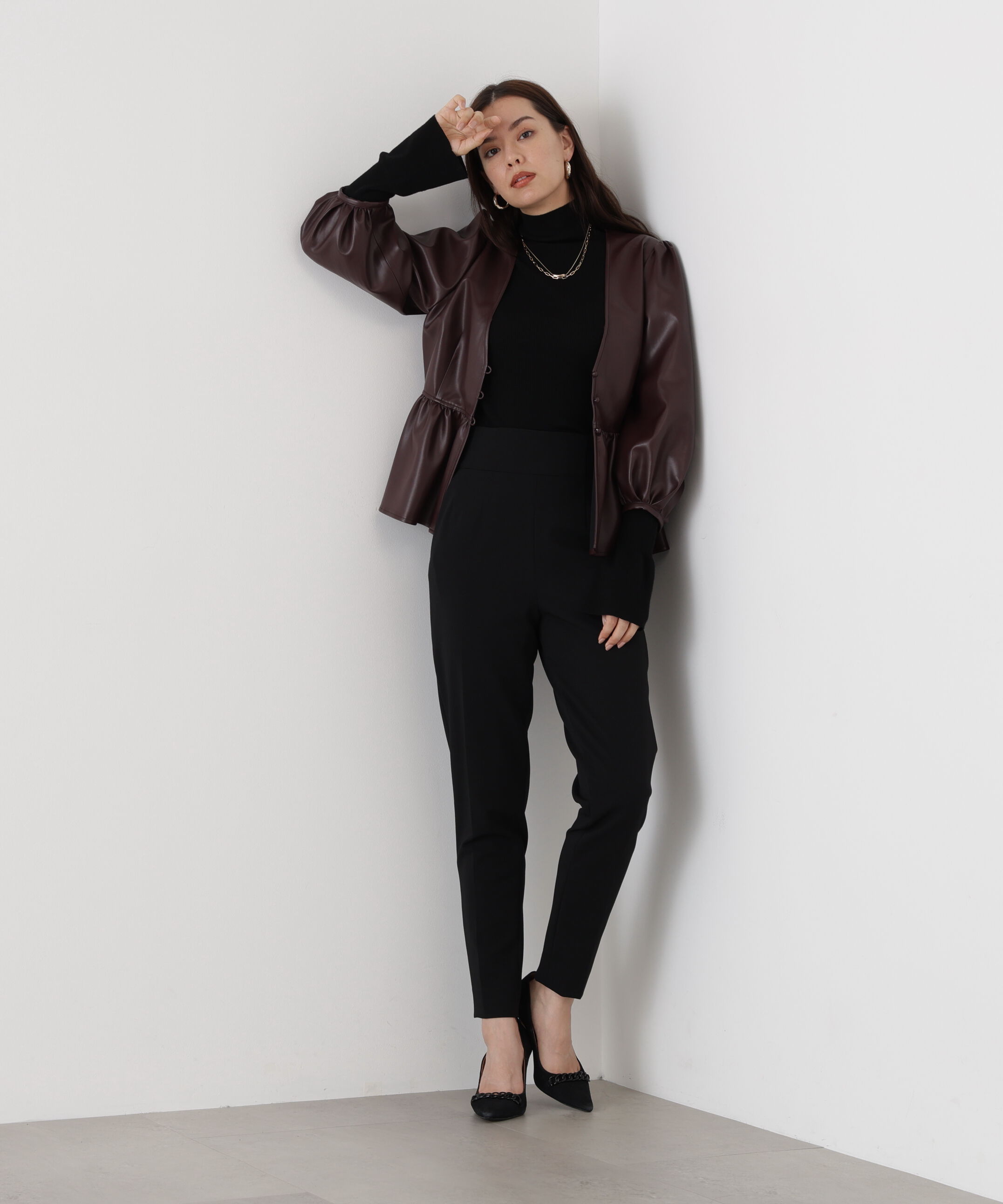  「◆フォーレザーペプラムブラウス」|シャツ・ブラウス|