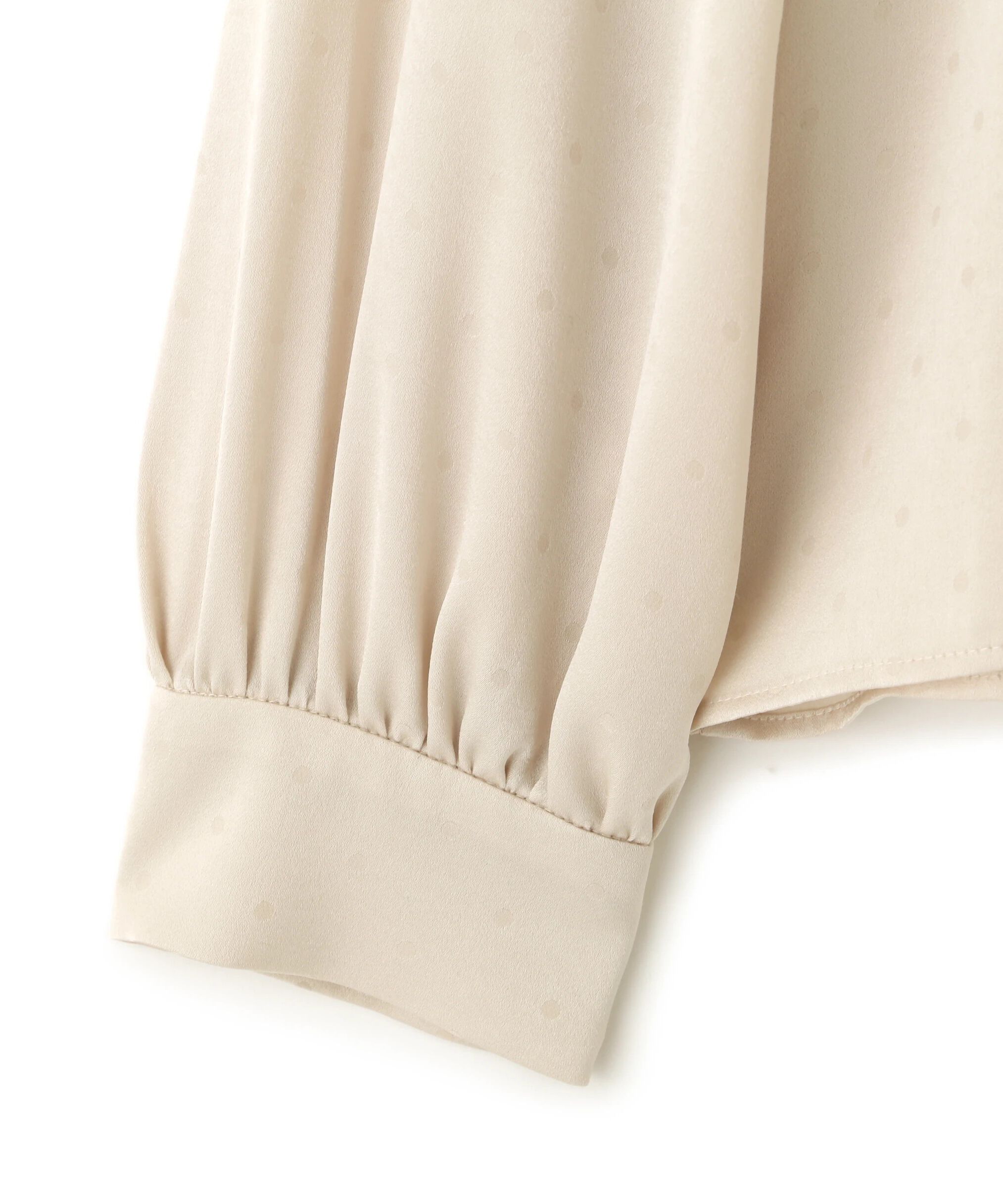  「◆ギャザーネックドットジャガードブラウス」|シャツ・ブラウス|