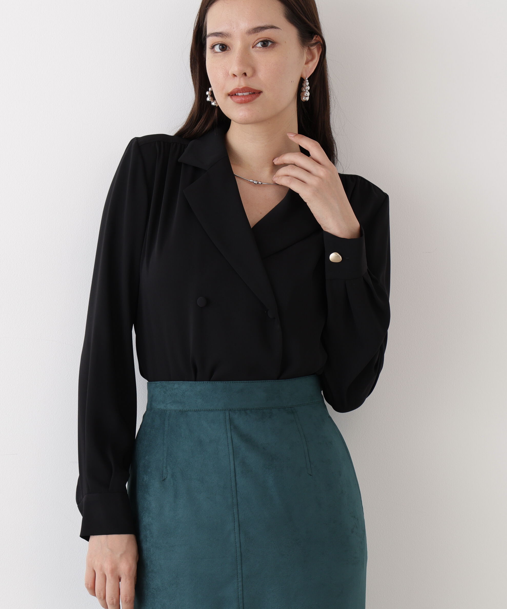  「◆ダブルブレストブラウス」|シャツ・ブラウス|ブラック