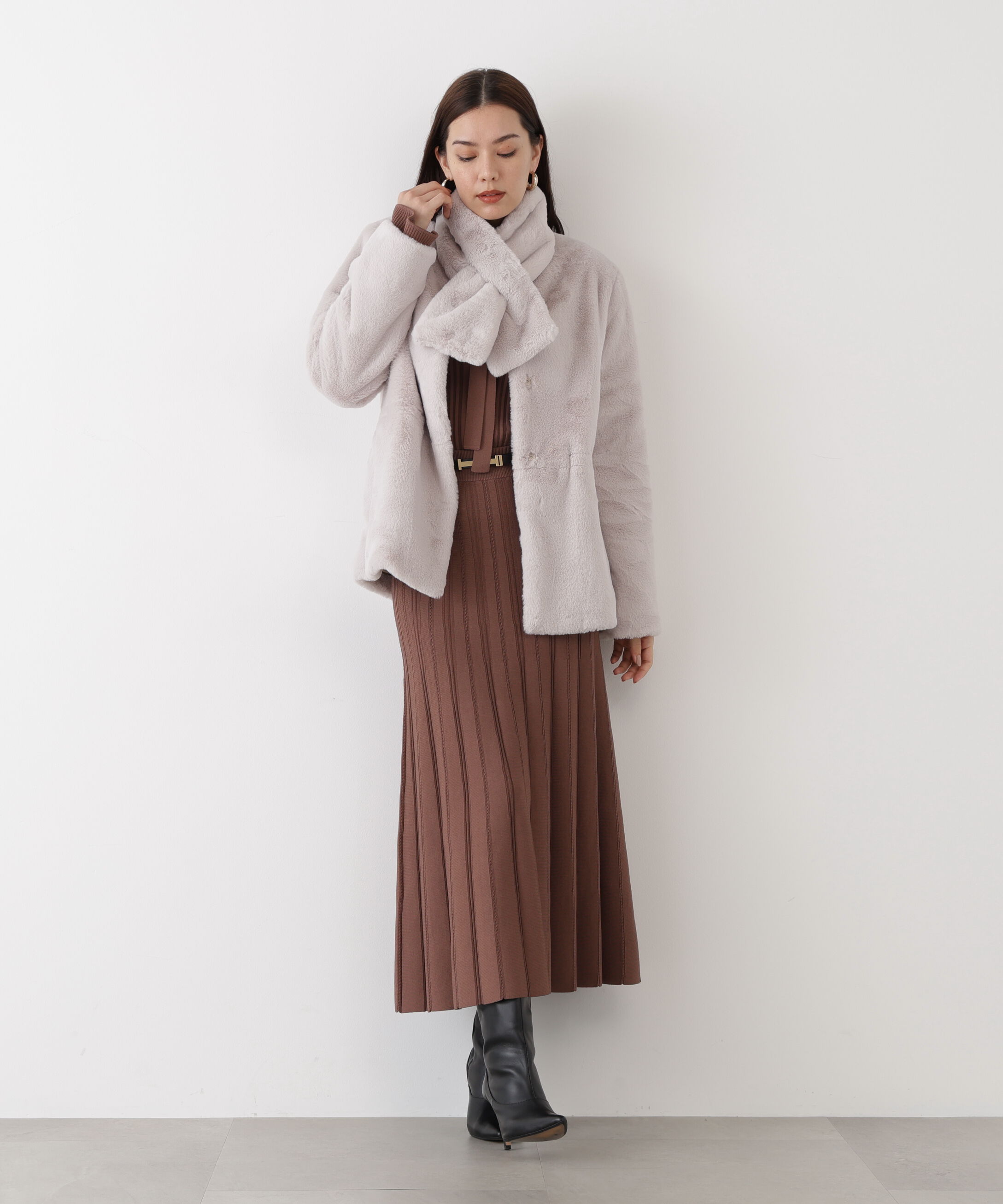  「◆ニットプリーツフレアースカート」|スカート|