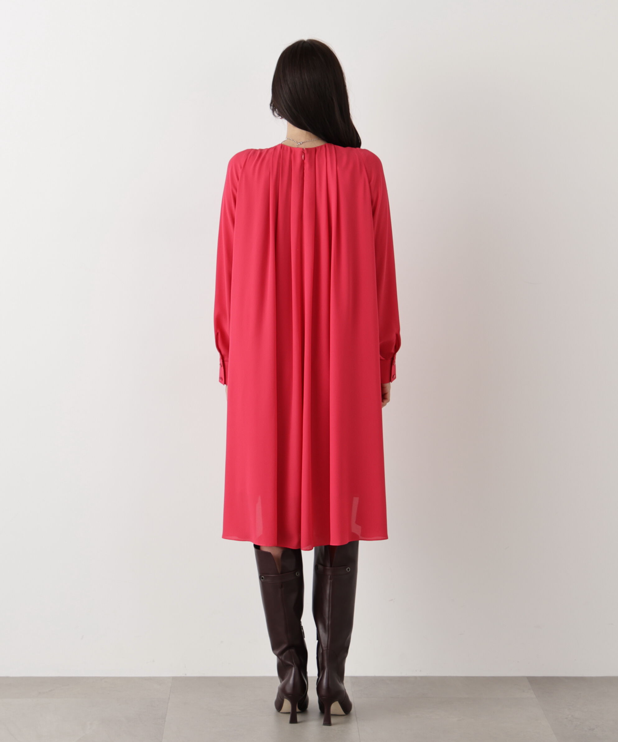  「◆タックフレアジョーゼットワンピース」|ワンピース|