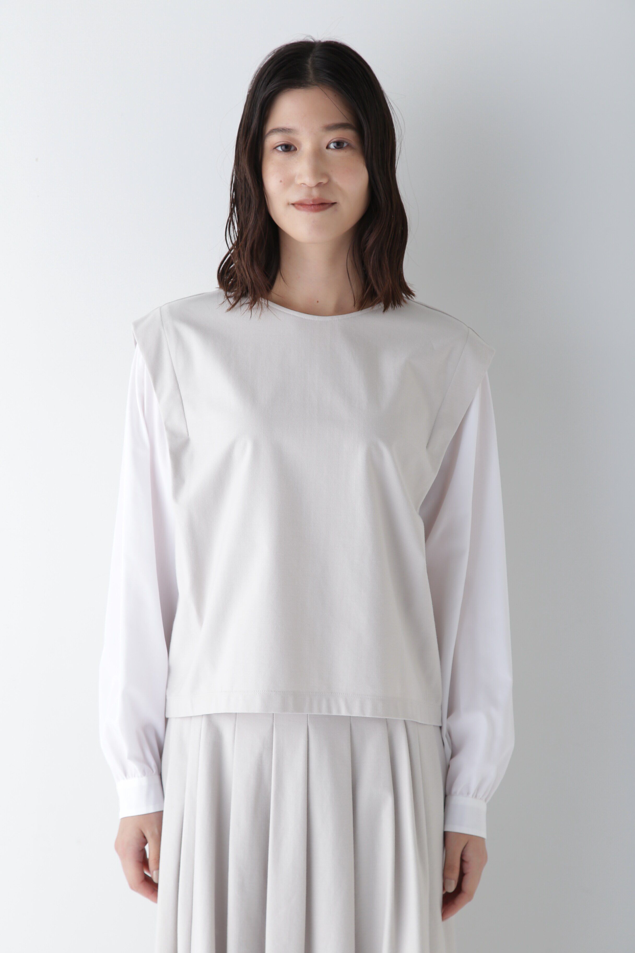  「◆布帛ドッキングプレーティングジャージープルオーバー」|Tシャツ・カットソー|