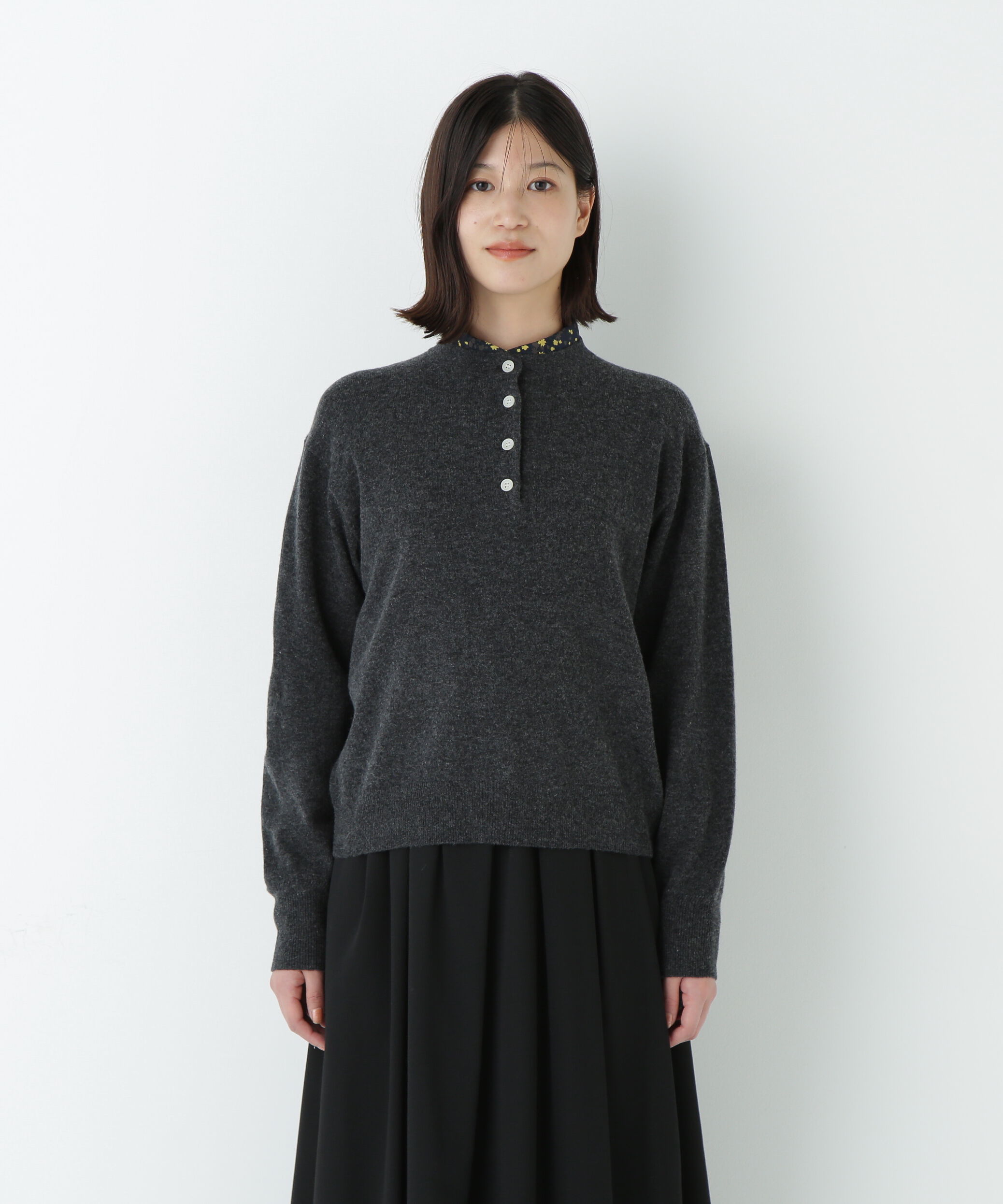  「≪洗える≫ウールＭＩＸヘンリーネックプルオーバー」|ニット・セーター|