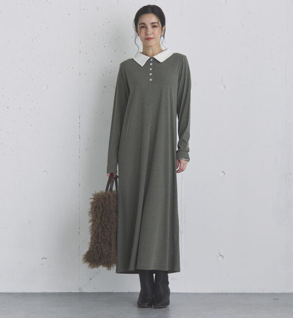 Doux archives「ポロカットロングワンピース」|ワンピース|KHAKI