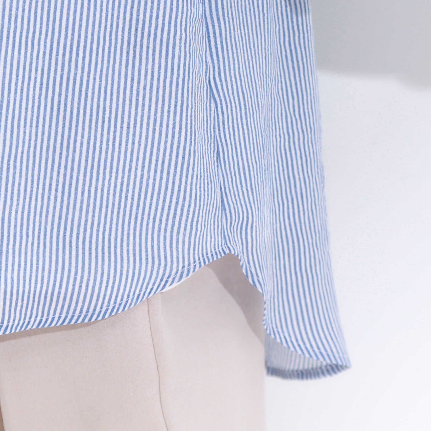 SHOO･LA･RUE「【S-LL/2点セット】着るだけでコーデが決まる 麻調5分袖ブラウス＋タンクトップ」|シャツ・ブラウス|