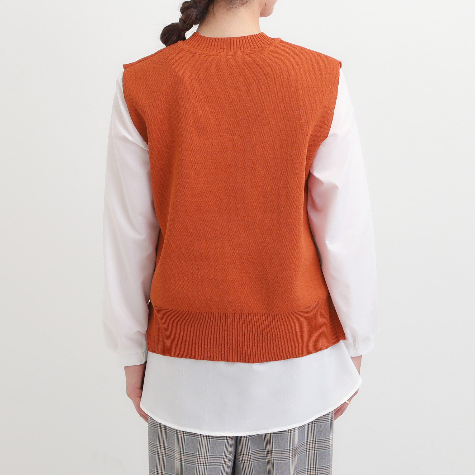 SHOO･LA･RUE「【S-LL/2点セット】着回し自在 ニットベスト＋フレアブラウス」|ニット・セーター|