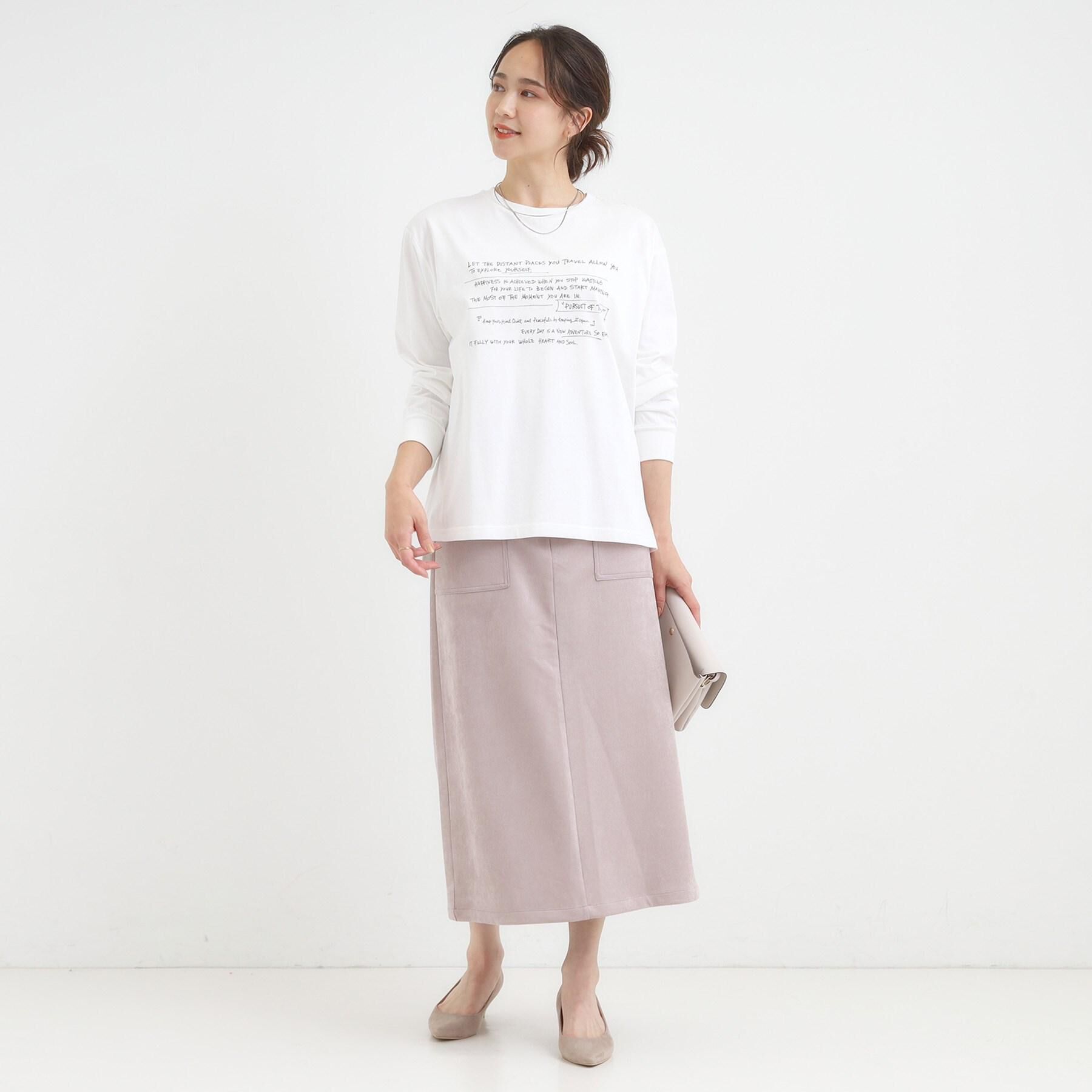 SHOO･LA･RUE「【洗濯機可】上品できれい見え フェイクスエード ナロースカート」|スカート|