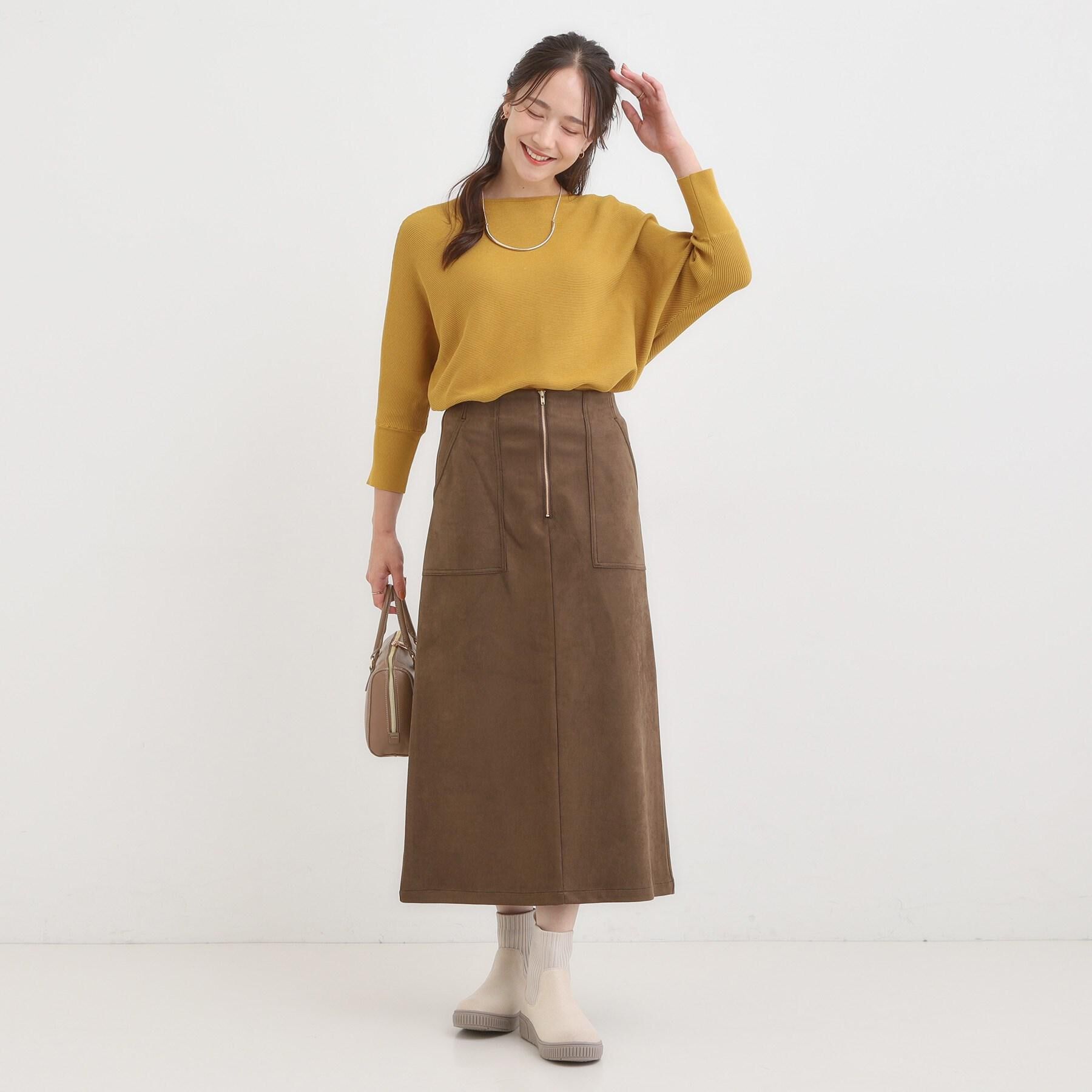 SHOO･LA･RUE「【洗濯機可】上品できれい見え フェイクスエード ナロースカート」|スカート|