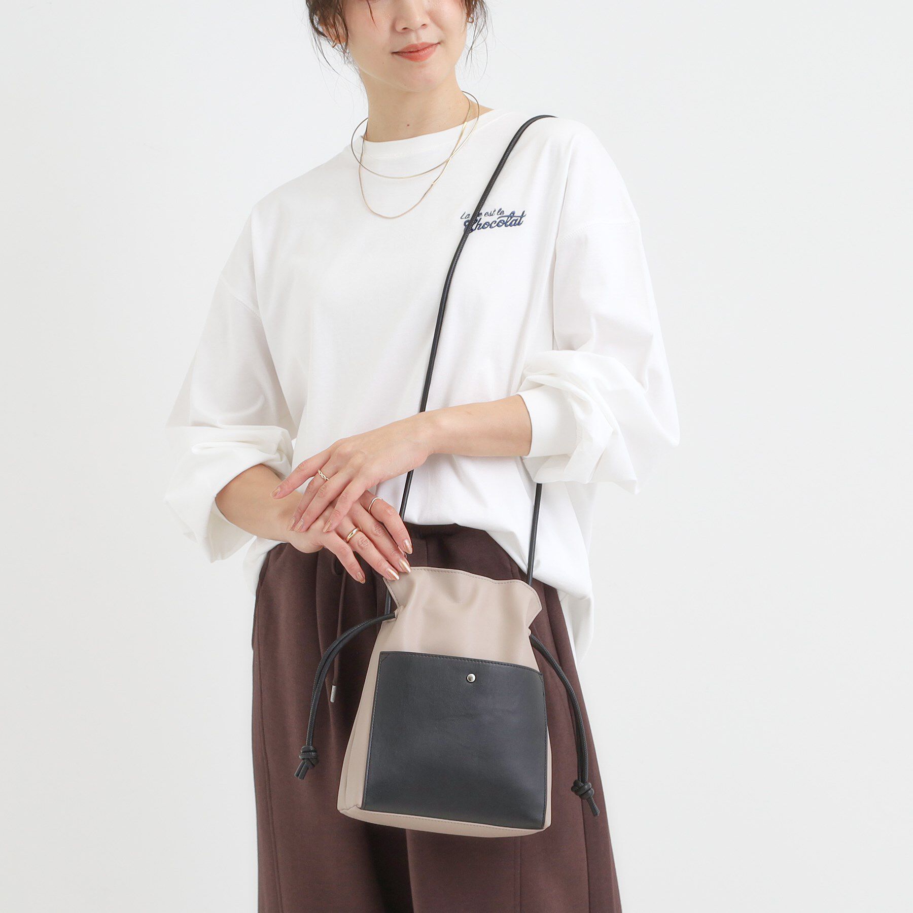 SHOO･LA･RUE「スクエア巾着ショルダーバッグ」|ショルダー・メッセンジャー|