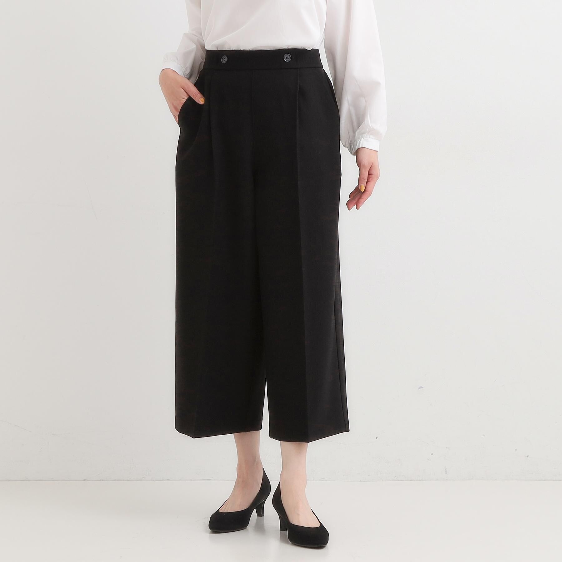 SHOO･LA･RUE「【着丈選べる】大人のきれいめスタイルに ウールフィール ワイドパンツ」|その他|