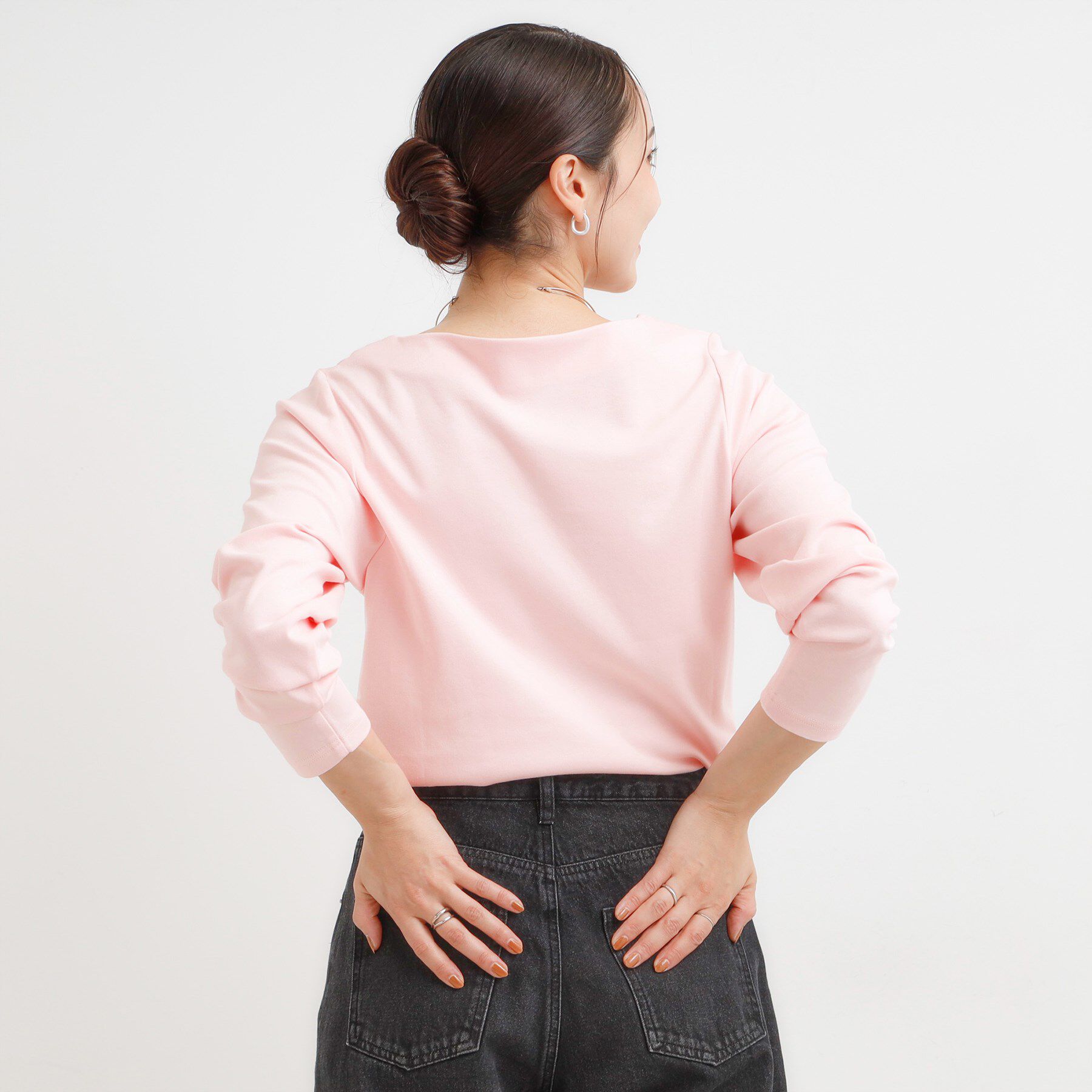 SHOO･LA･RUE「【S-LL】美しく見せる ボートネックロンT」|Tシャツ・カットソー|