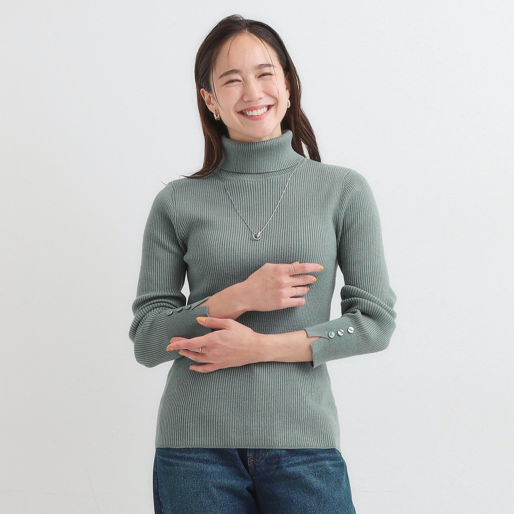 SHOO･LA･RUE「【絶妙なゆるピタ/洗濯機可】ちくちくしにくい リブタートルネック やわらかニット【CIRCRIC】」|ニット・セーター|