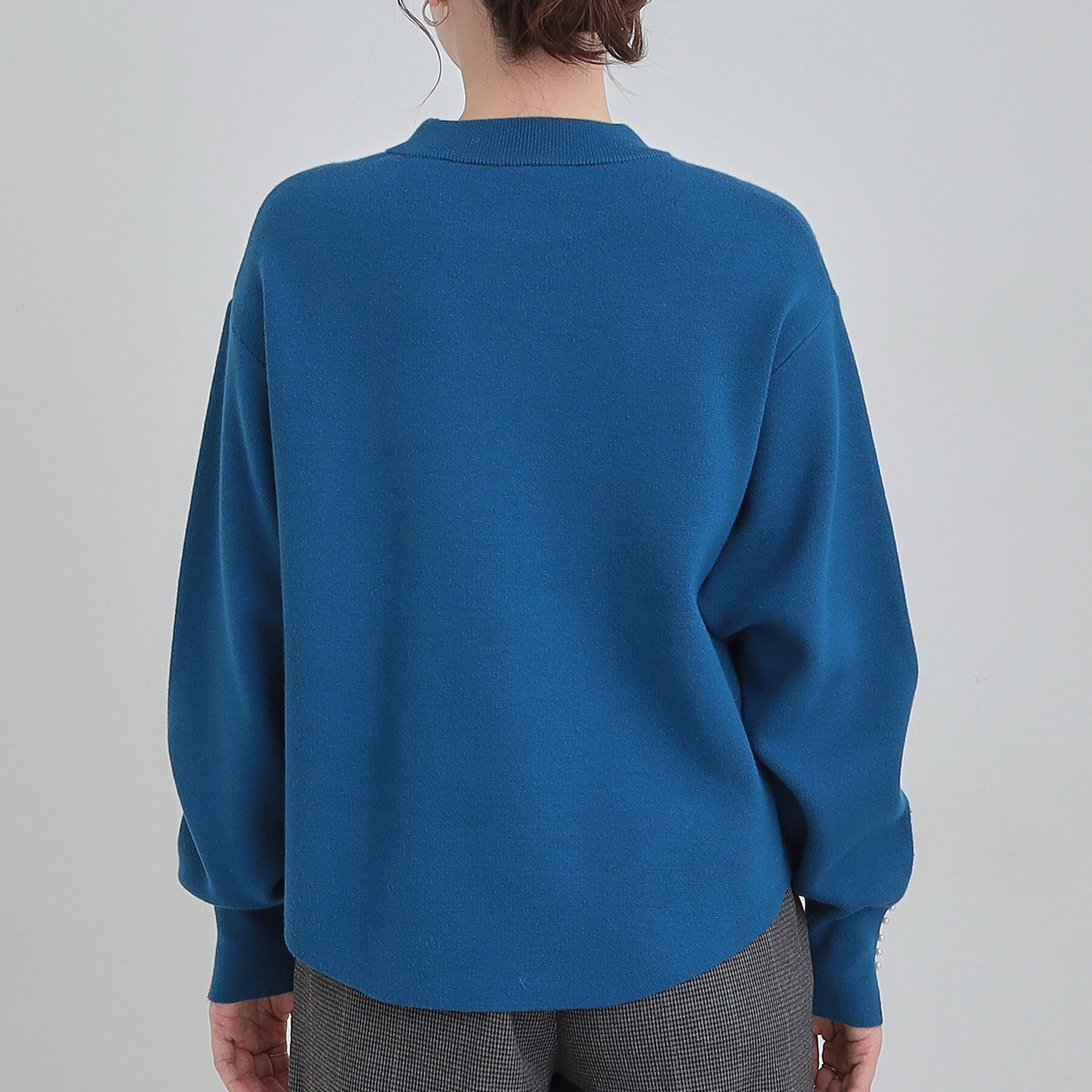 SHOO･LA･RUE「【セットアップ可/S-LL】インせず着られる 洗えるもちもち裾ラウンドニット」|ニット・セーター|