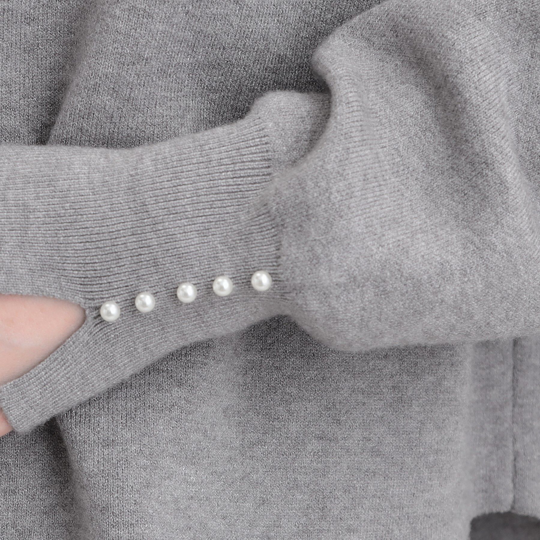 SHOO･LA･RUE「【セットアップ可/S-LL】インせず着られる 洗えるもちもち裾ラウンドニット」|ニット・セーター|