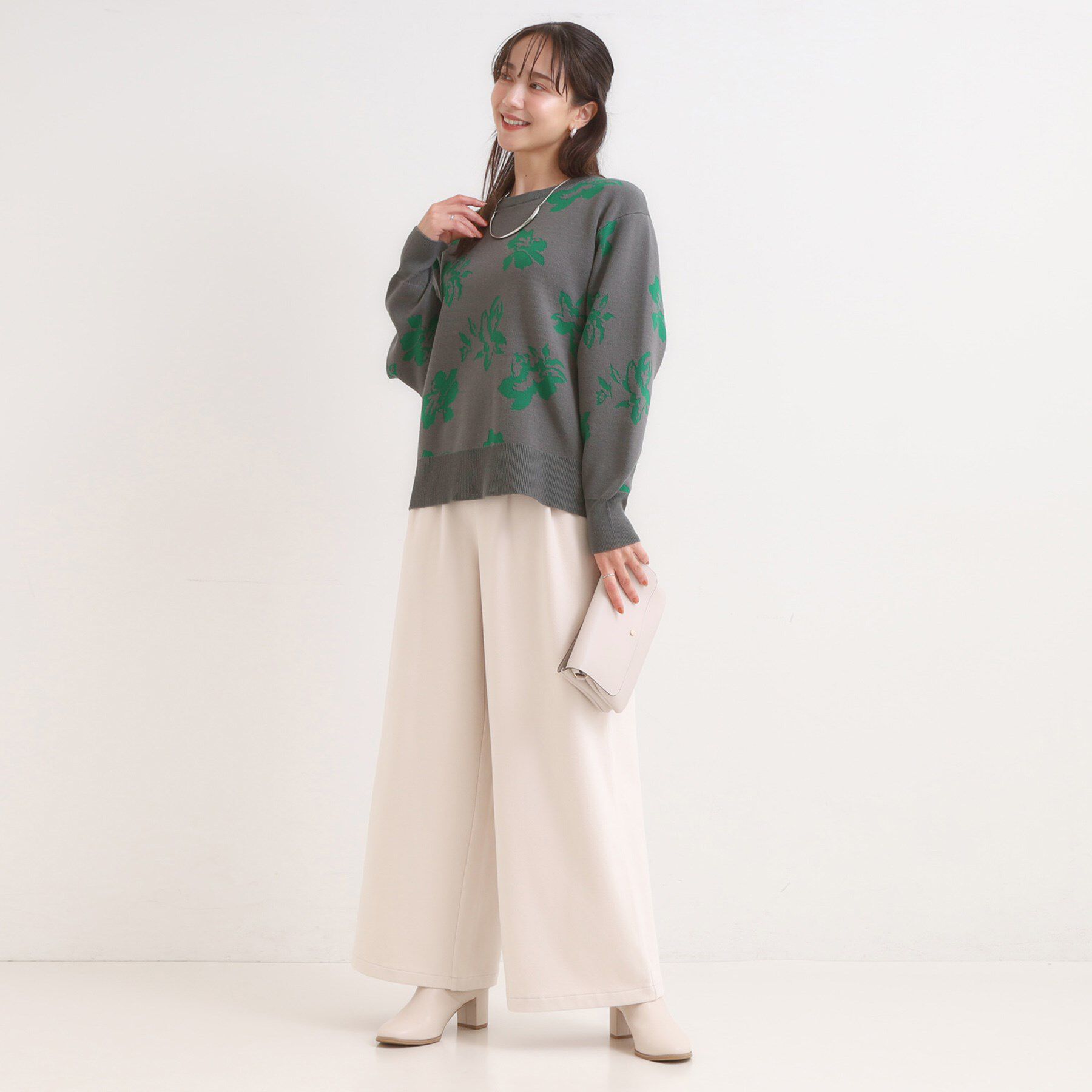 SHOO･LA･RUE「【洗濯機可/毛玉レス】大人世代も取り入れやすい スウェットライク アソートニット」|ニット・セーター|