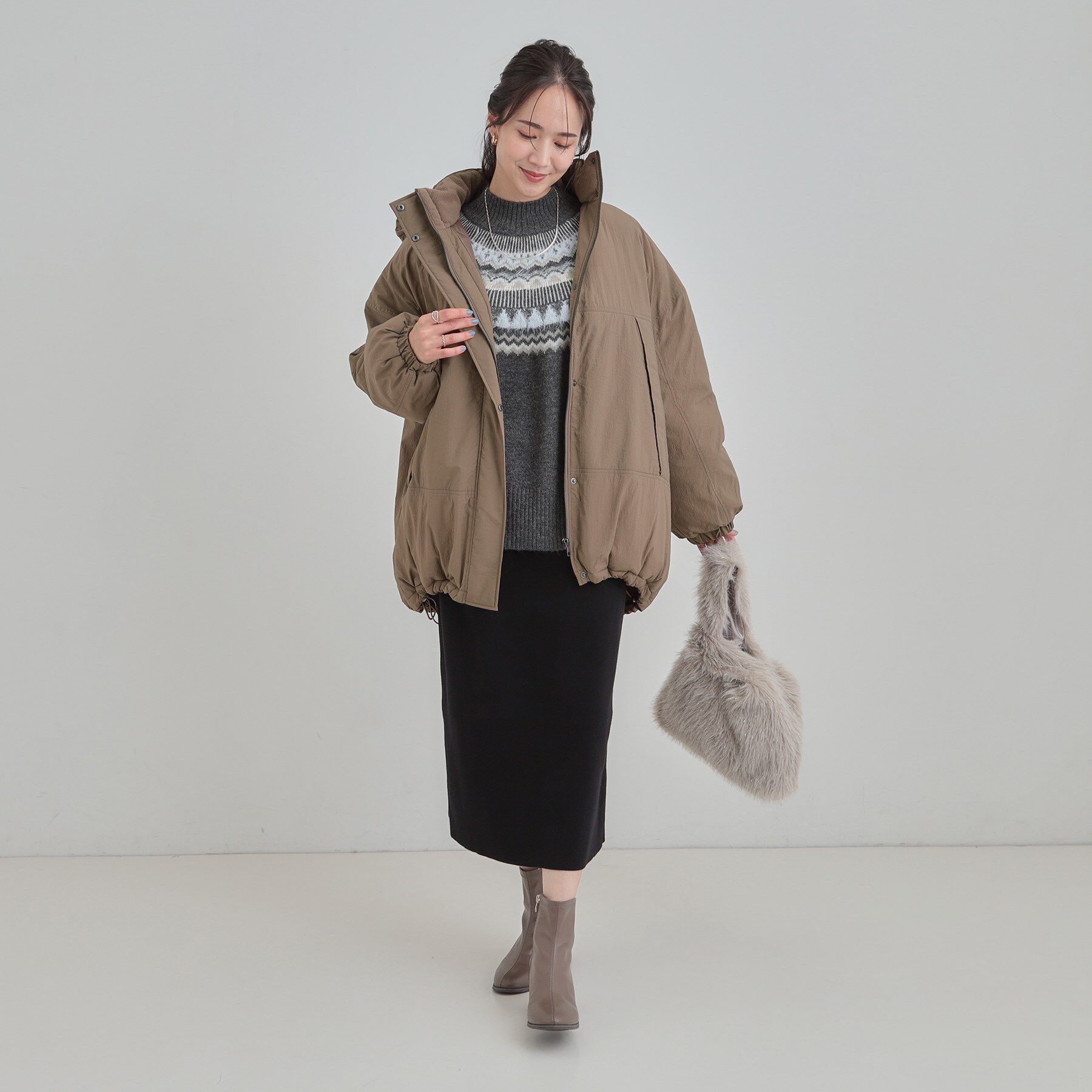 SHOO･LA･RUE「【あったか/撥水/フード取り外し可能】中綿モンスターコート」|ダウン|