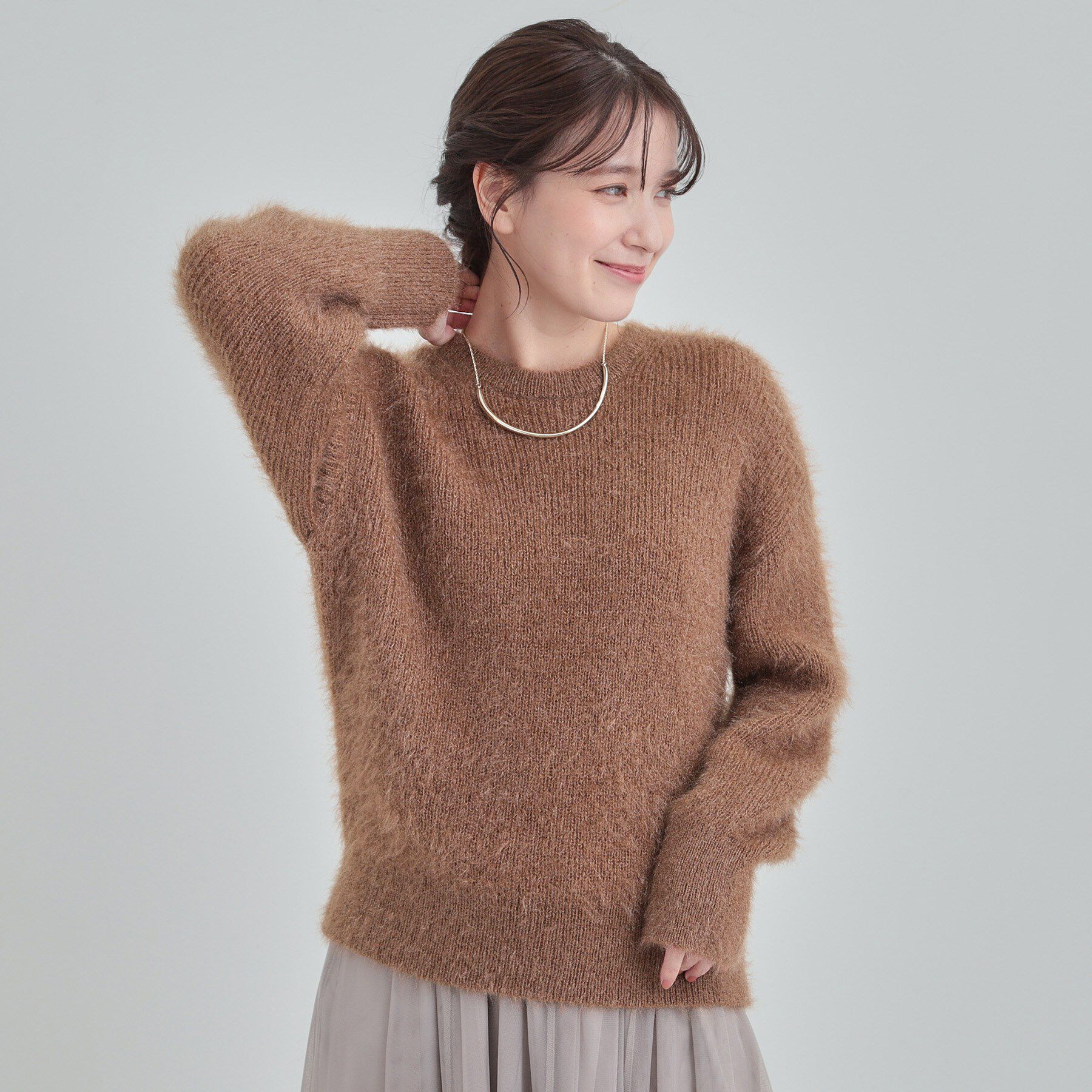 SHOO･LA･RUE「【S-LL/ゆったり】ふわふわシャギー 大人レディなニット」|ニット・セーター|