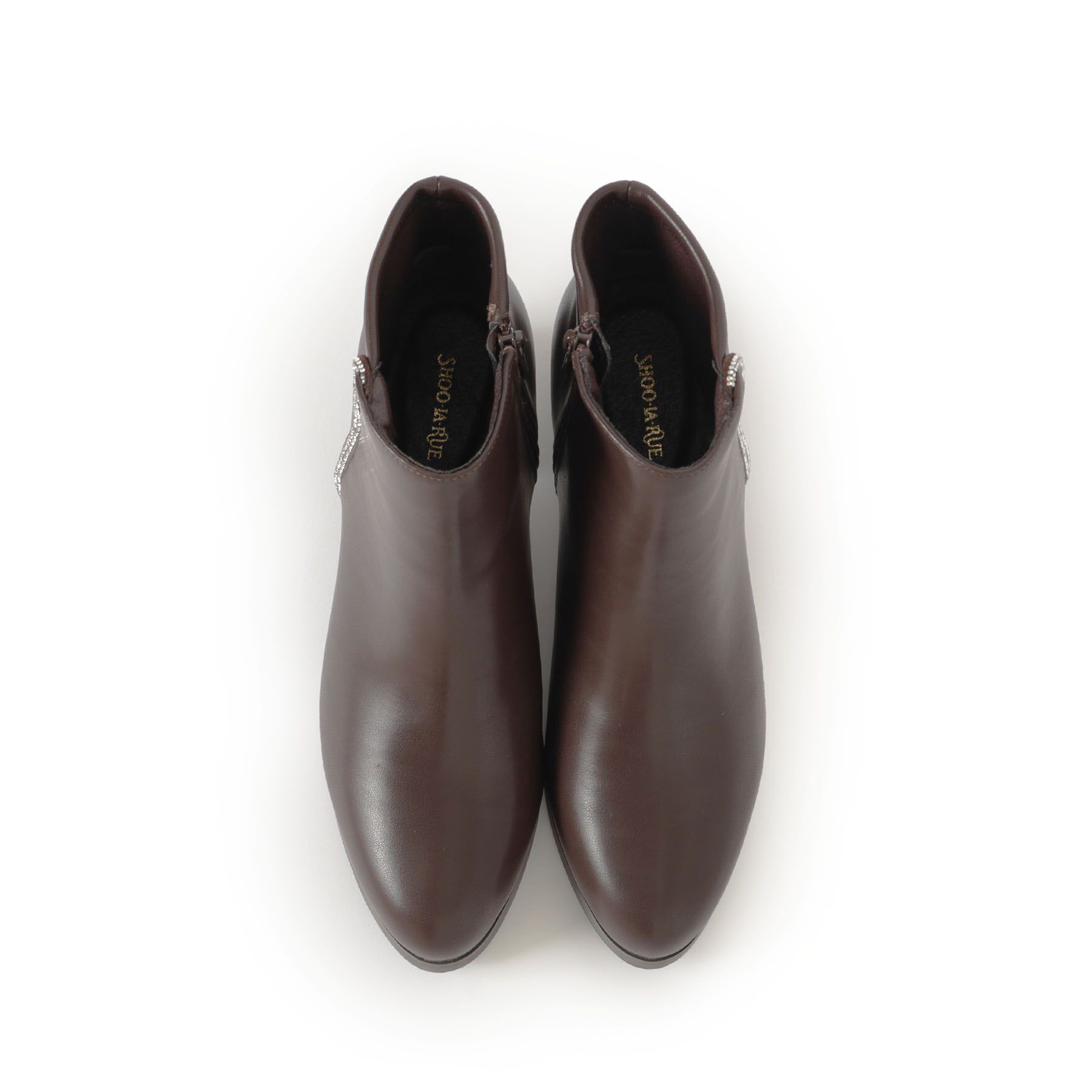 SHOO･LA･RUE「キラキラバックストレッチブーツ」|ショートブーツ|