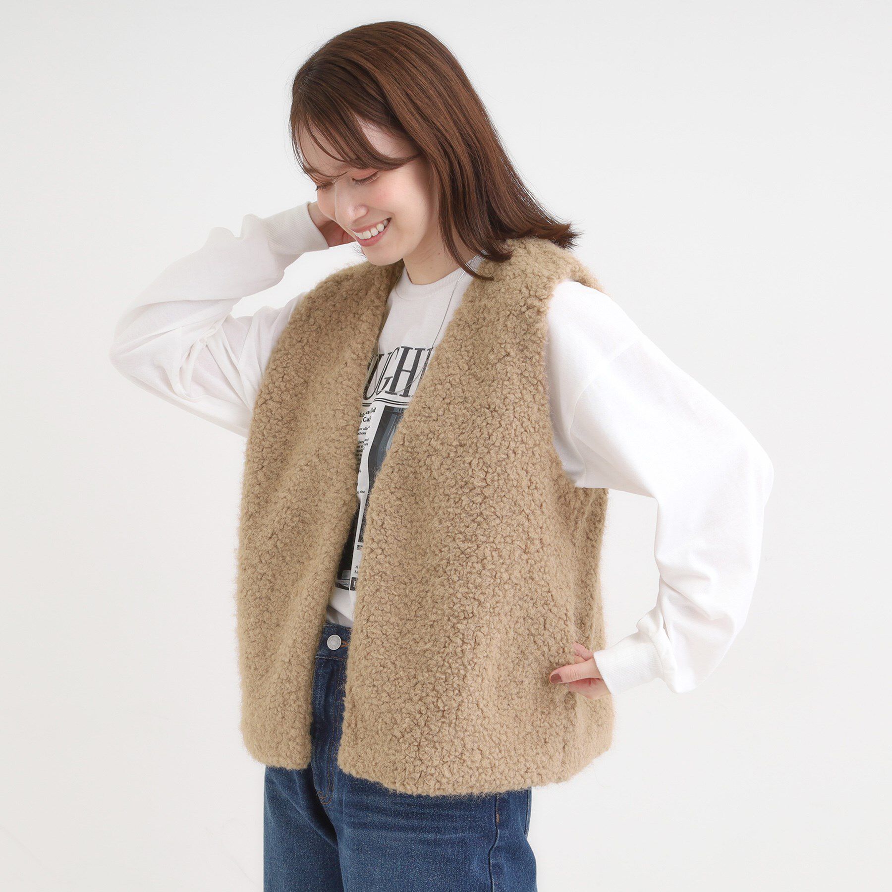 SHOO･LA･RUE「ふわふわファーベスト」|ベスト・ジレ|