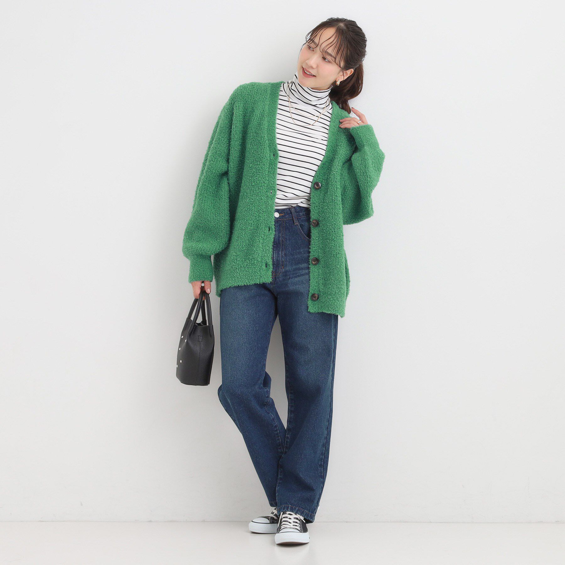 SHOO･LA･RUE「【S-LL】思わず触れたくなる ふわふわ Vネックニットカーディガン」|カーディガン|