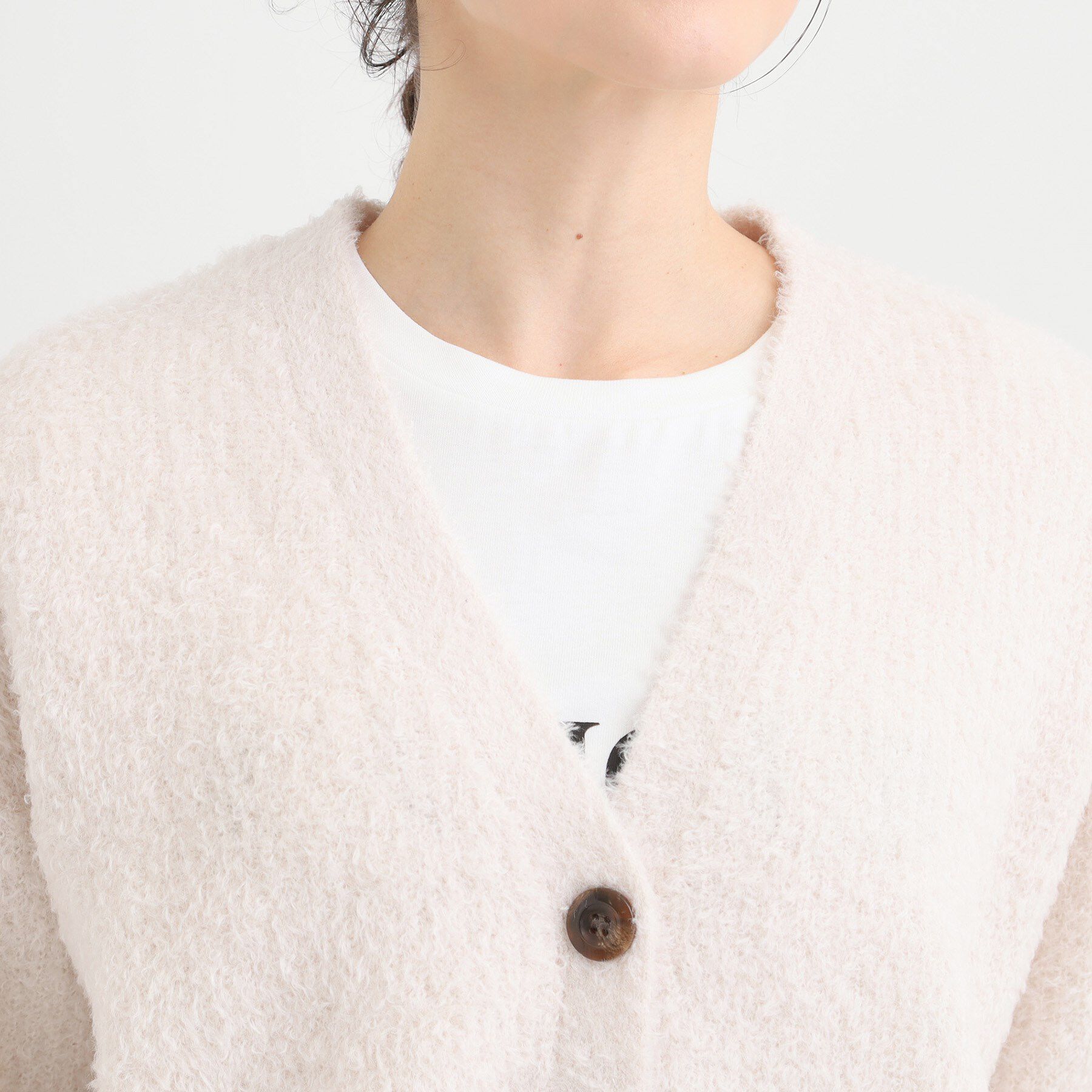 SHOO･LA･RUE「【S-LL】思わず触れたくなる ふわふわ Vネックニットカーディガン」|カーディガン|