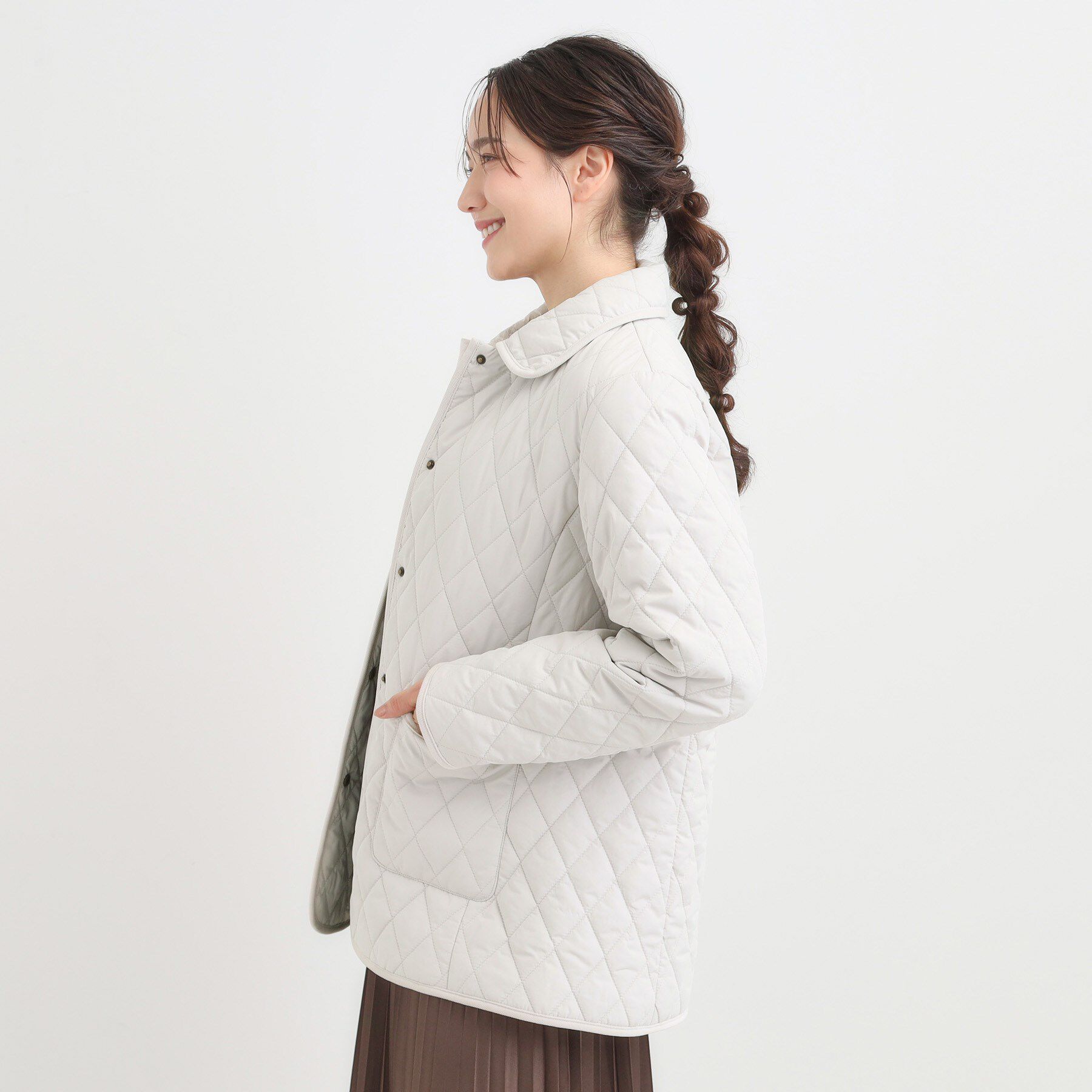 SHOO･LA･RUE「【撥水/フード取り外し可】サッと羽織れる ダイヤ柄キルトジャケット」|その他|