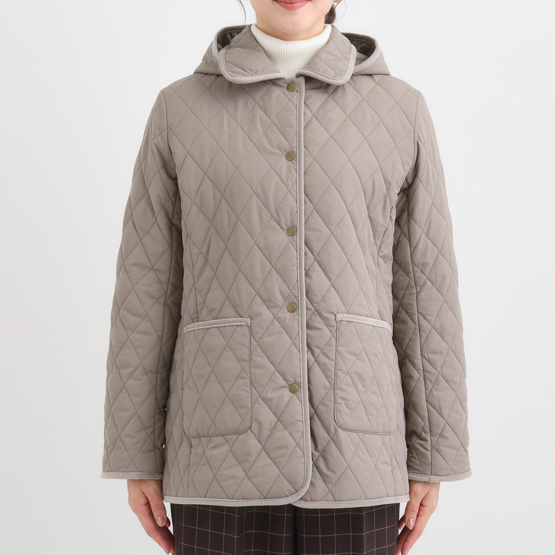 SHOO･LA･RUE「【撥水/フード取り外し可】サッと羽織れる ダイヤ柄キルトジャケット」|その他|