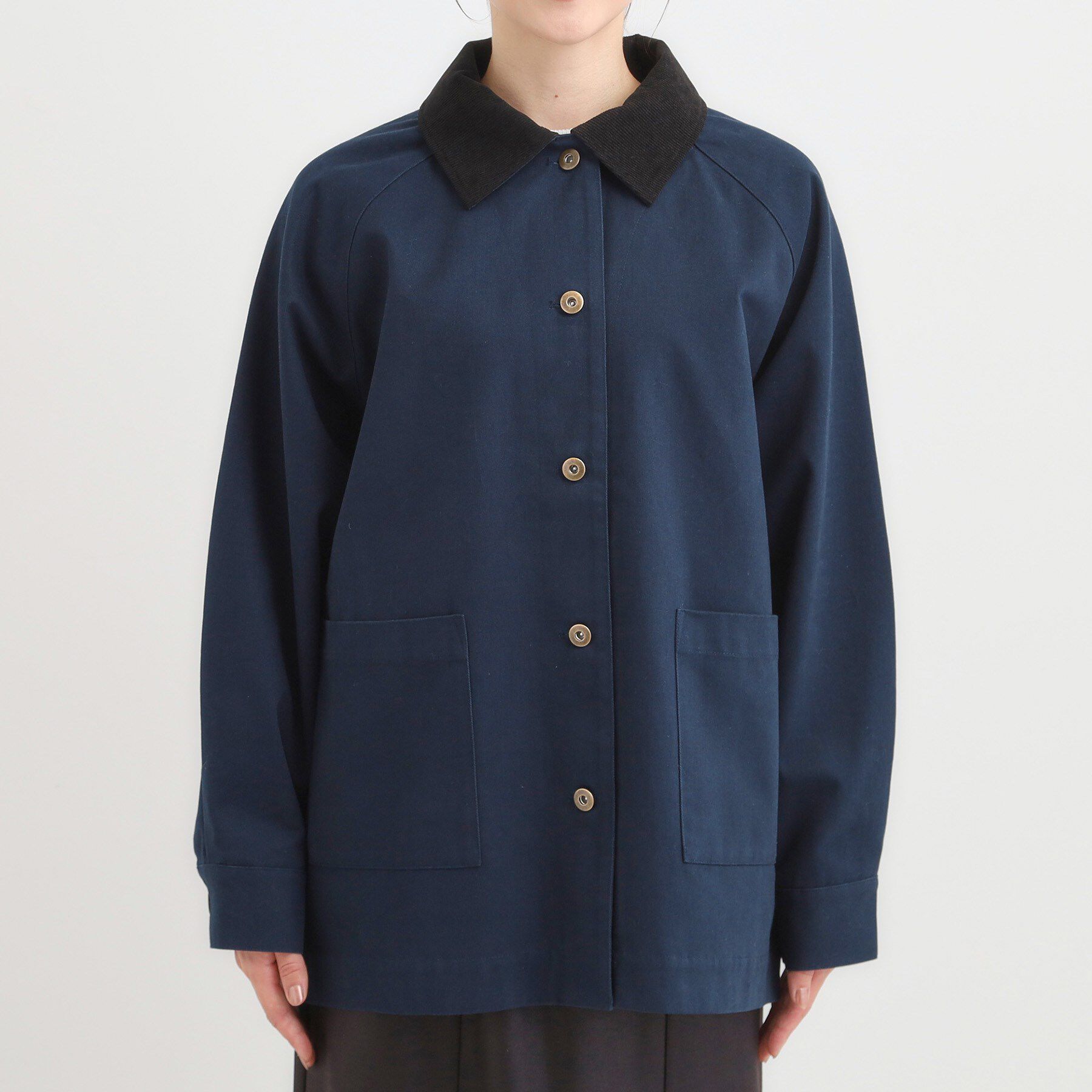 SHOO･LA･RUE「【S-LL】オーバーシルエットでこなれ感 襟コール カバーオール」|ステンカラーコート|