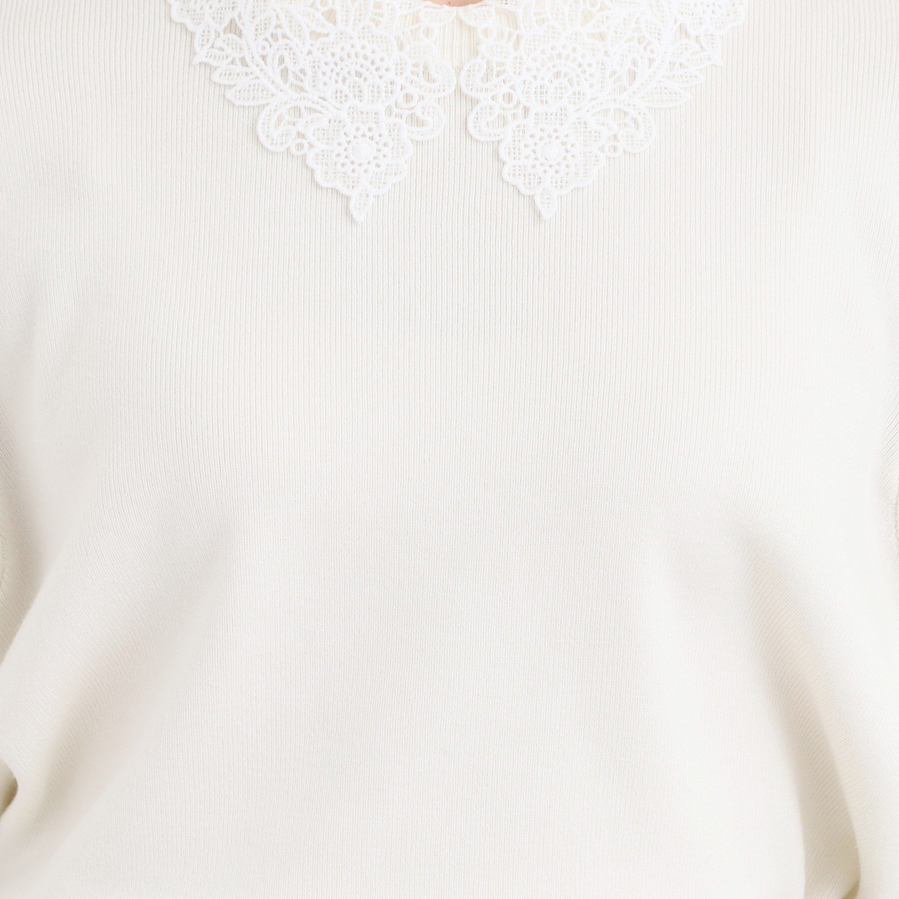 SHOO･LA･RUE「【襟取り外し可/S-LL】上品見え レース襟ニット」|ニット・セーター|