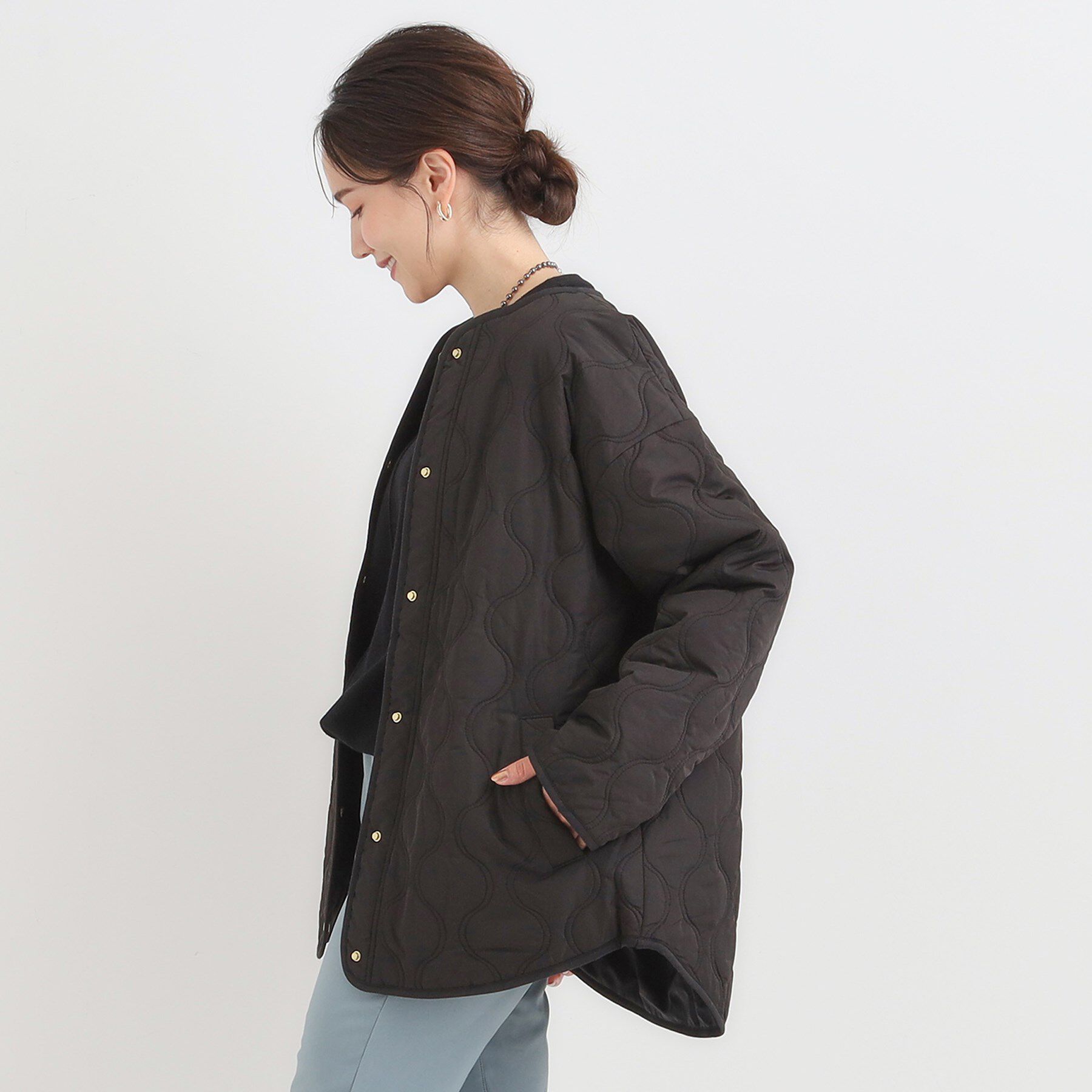 SHOO･LA･RUE「【高レビュー/洗濯機可/撥水】大人のための キルトオーバーブルゾン」|ブルゾン・スタジャン|