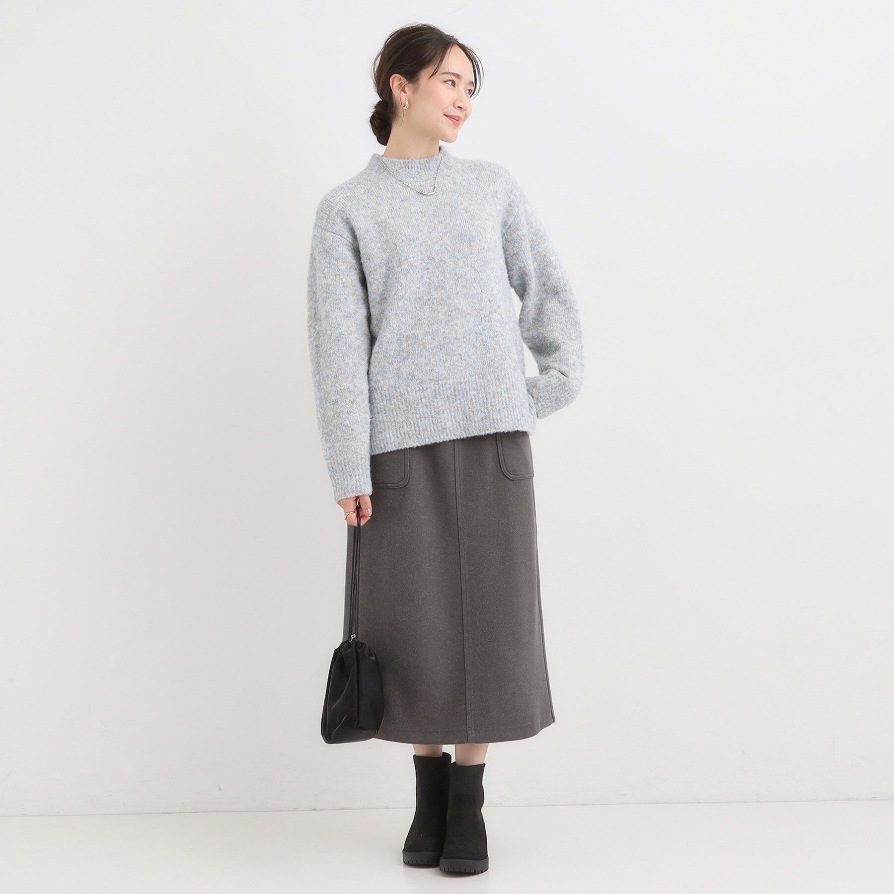 SHOO･LA･RUE「【S-LL】あったかすっきり 圧縮ニットナロースカート」|スカート|