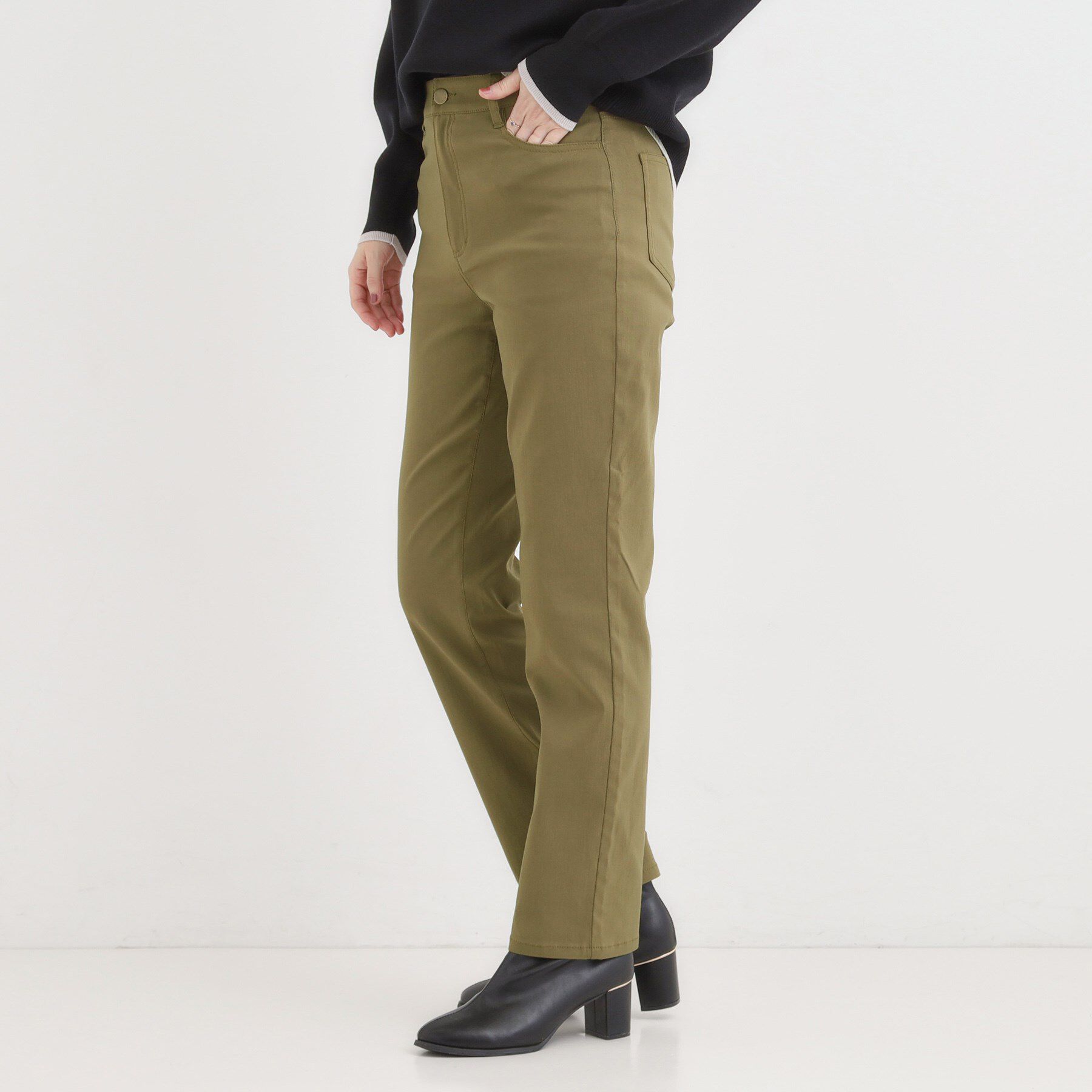 SHOO･LA･RUE「【S-LL】優しくフィット ハイパーストレートパンツ」|その他|