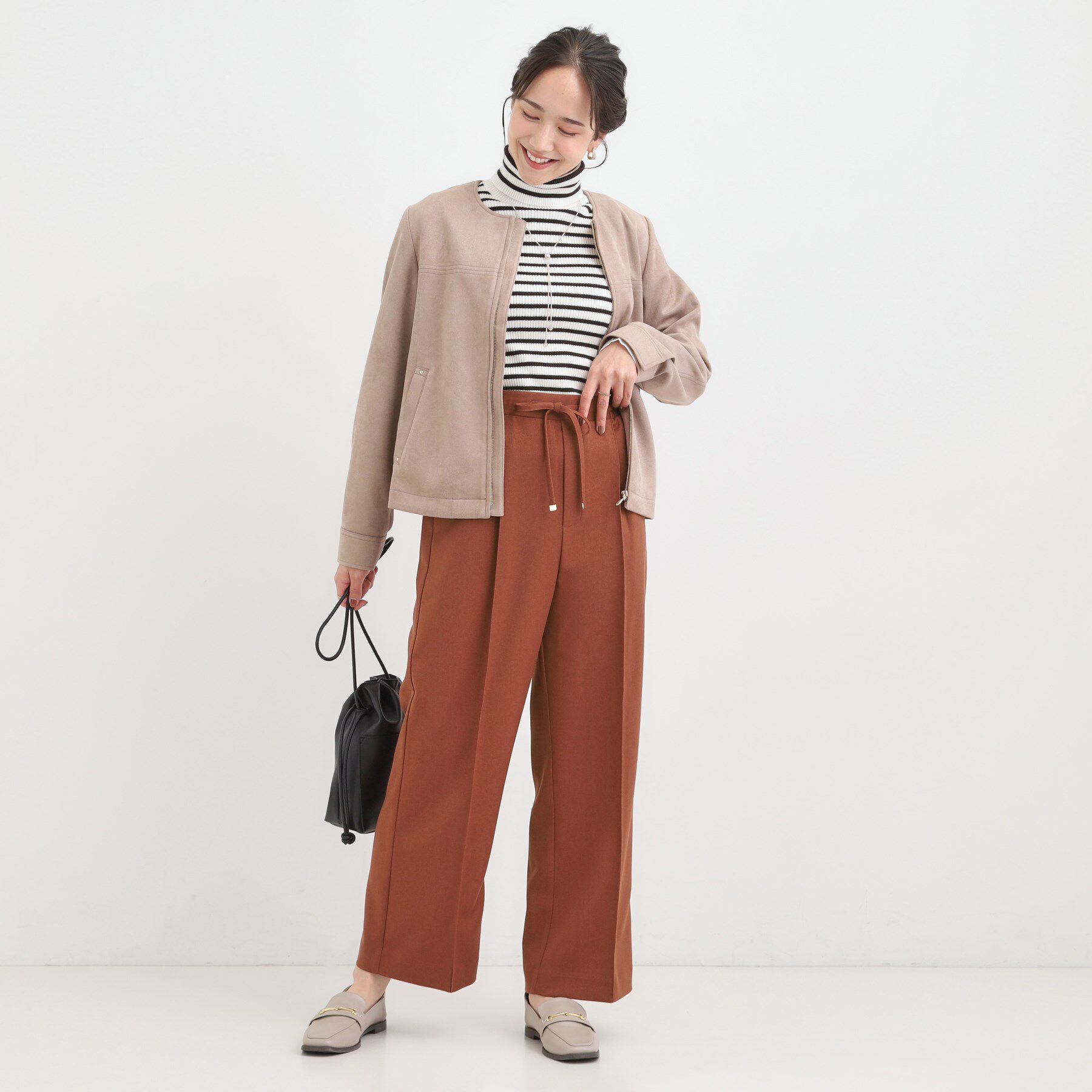 SHOO･LA･RUE「【洗濯機可/S-LL】上品シルエットで美しい イージーワイドパンツ」|その他|