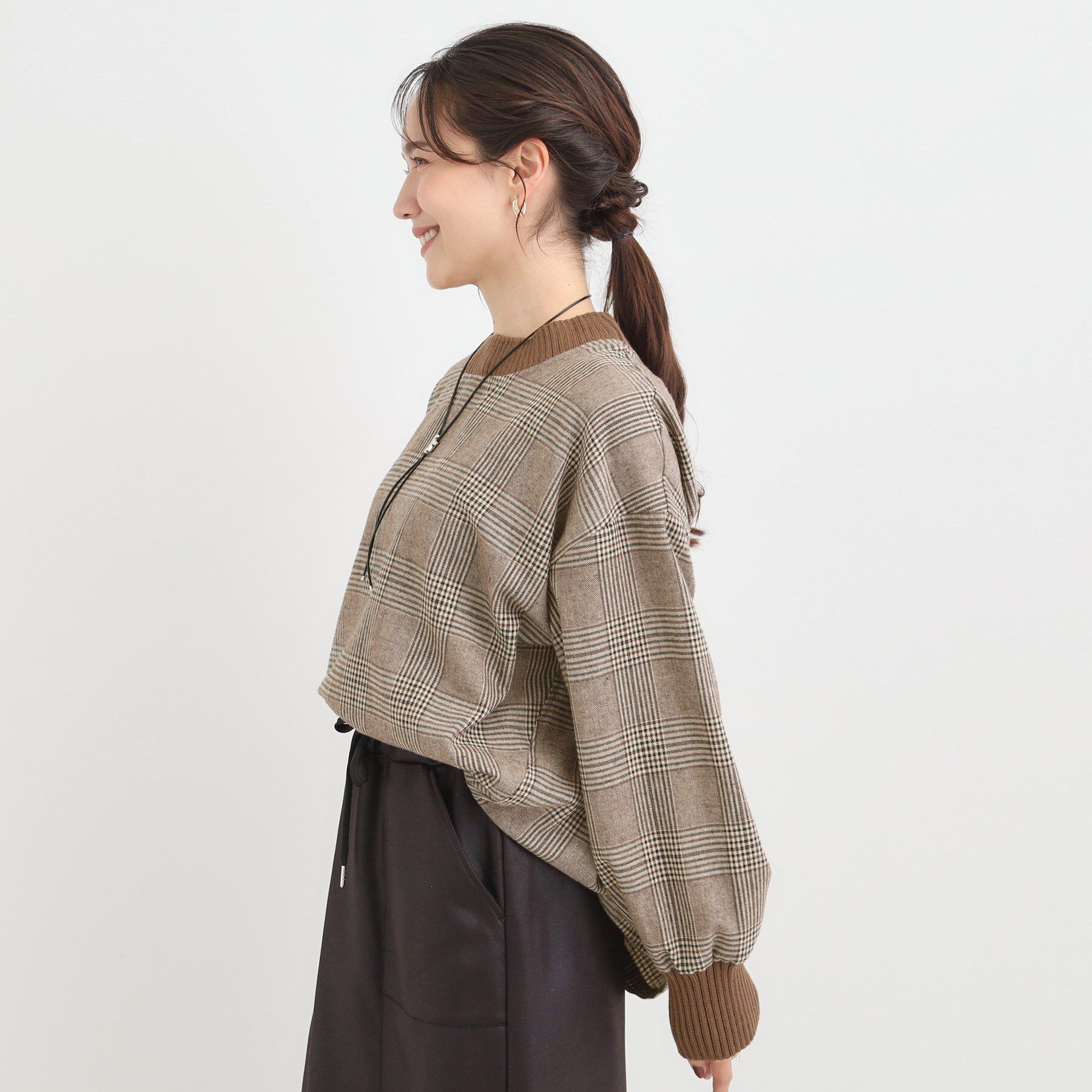 SHOO･LA･RUE「チェック柄プルオーバー」|Tシャツ・カットソー|