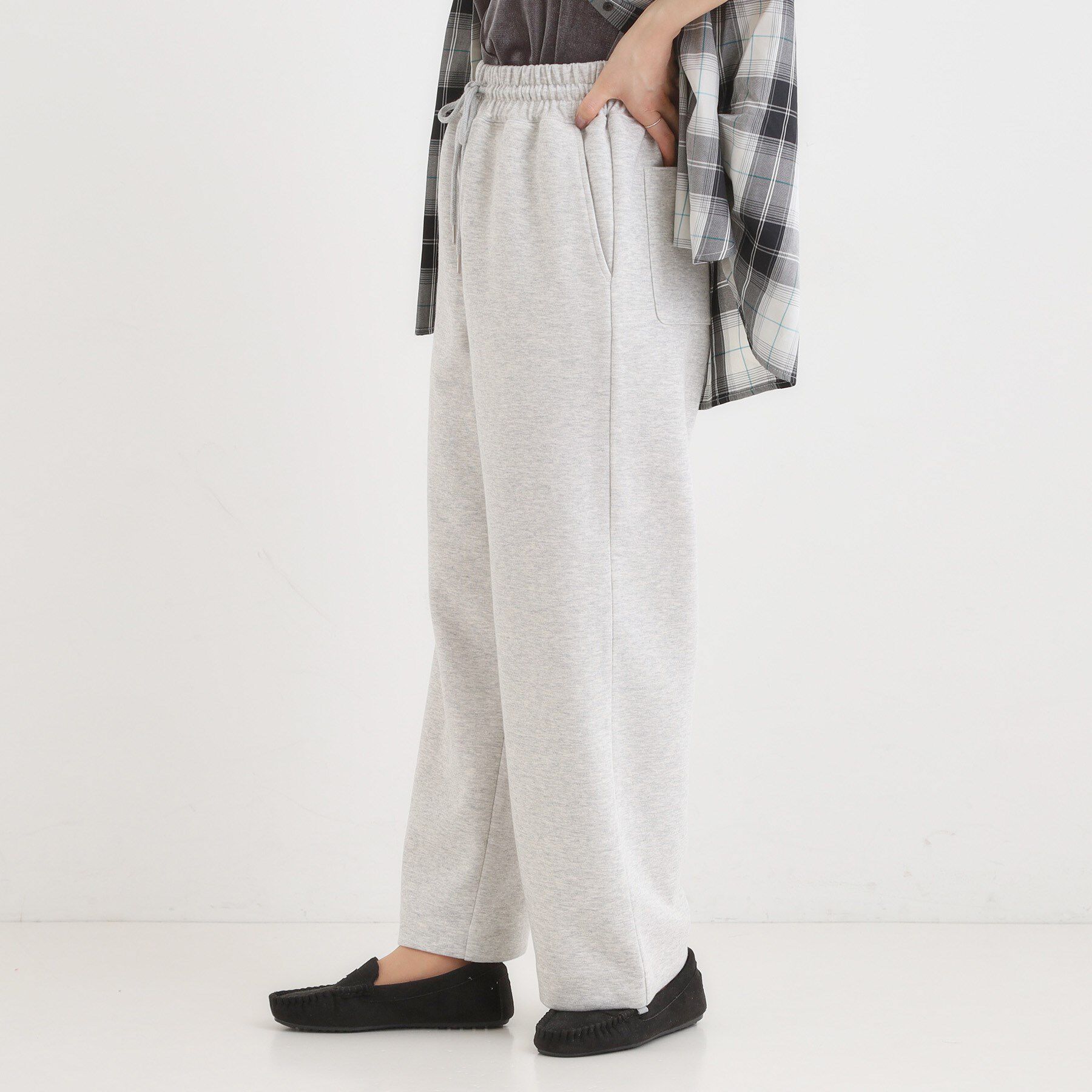 SHOO･LA･RUE「【洗濯機可/S-LL】春まで着られる ダブルフェイス スウェットパンツ」|その他|