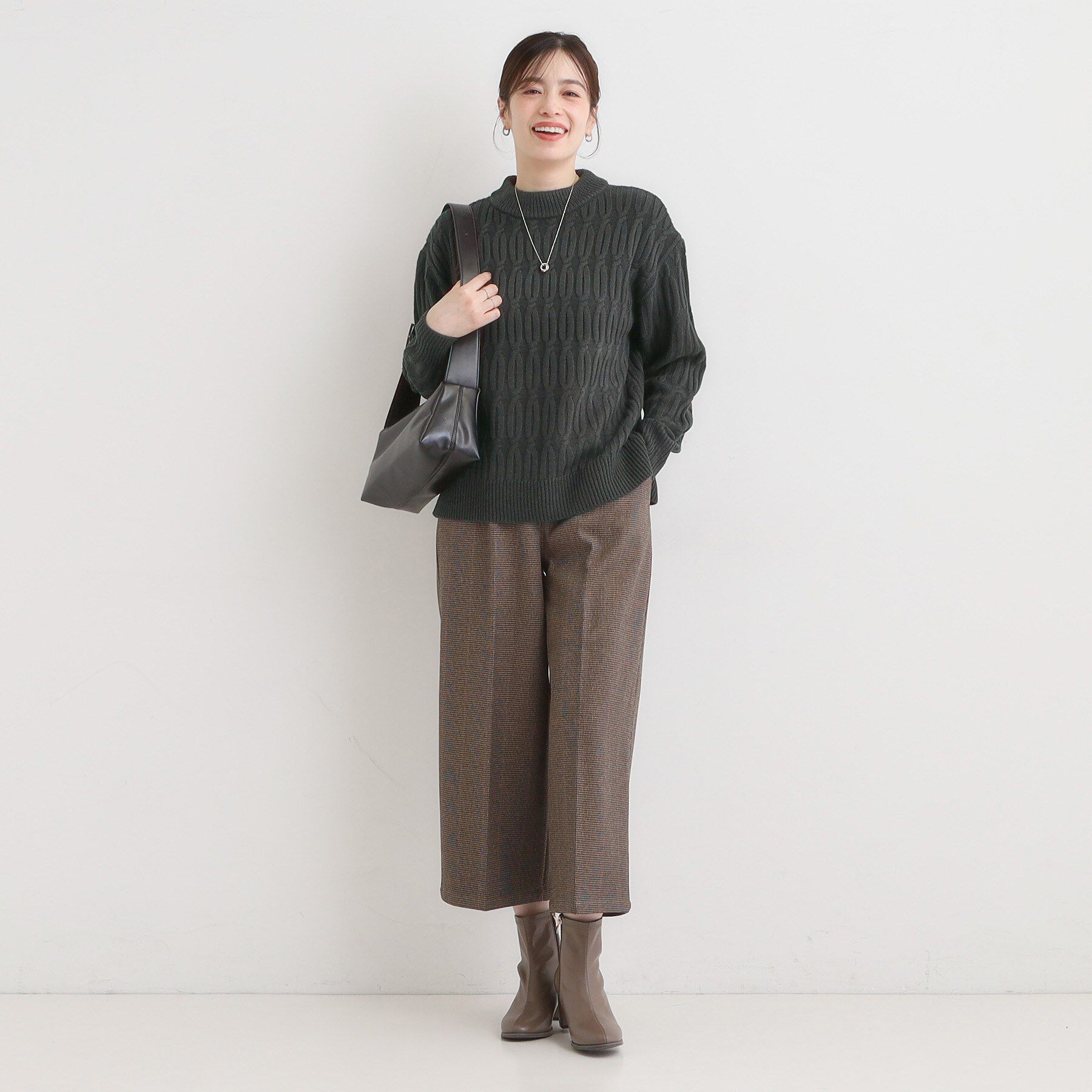 SHOO･LA･RUE「【洗濯機可／毛玉レス】シンプルケーブル柄ニット」|ニット・セーター|