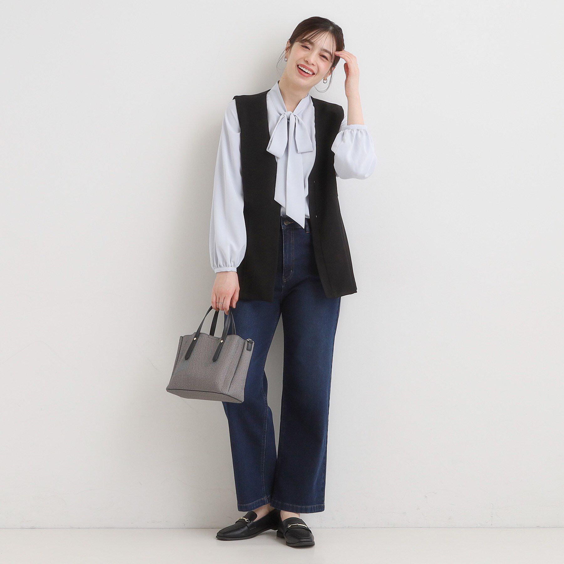 SHOO･LA･RUE「【あったか/SS-LL】裏微起毛 ストレートデニムパンツ」|デニム|