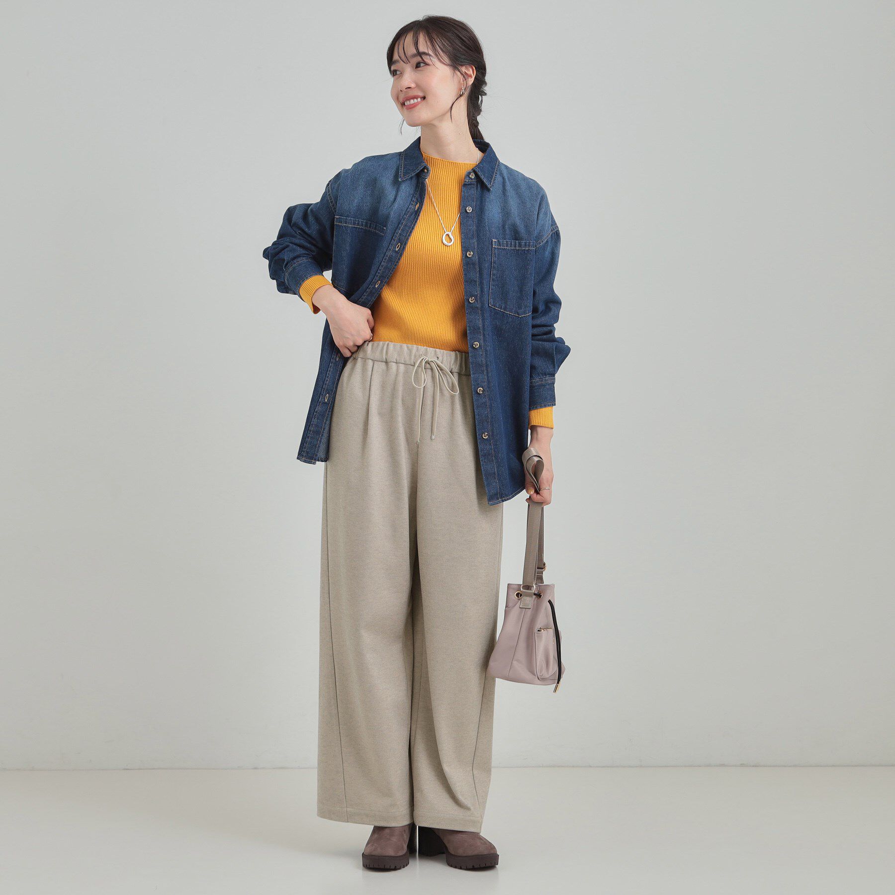 SHOO･LA･RUE「【あったか/S-LL】ゆるっとリラクシーに イージーワイドパンツ」|その他|