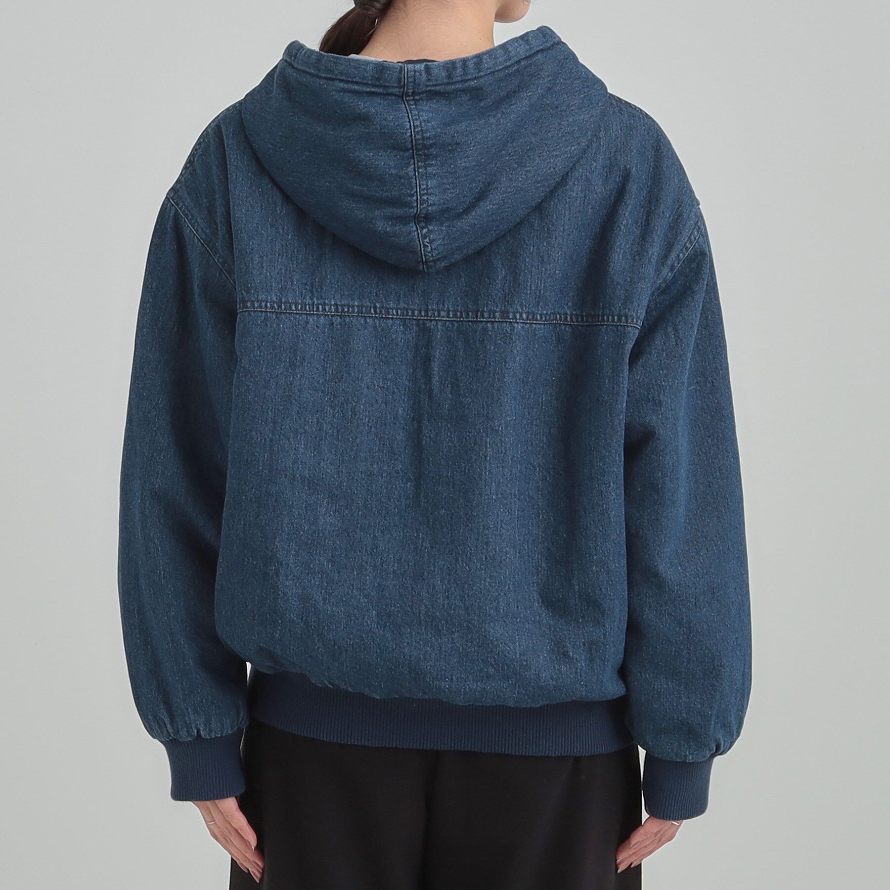 SHOO･LA･RUE「デニム中綿フーディーブルゾン」|ブルゾン・スタジャン|