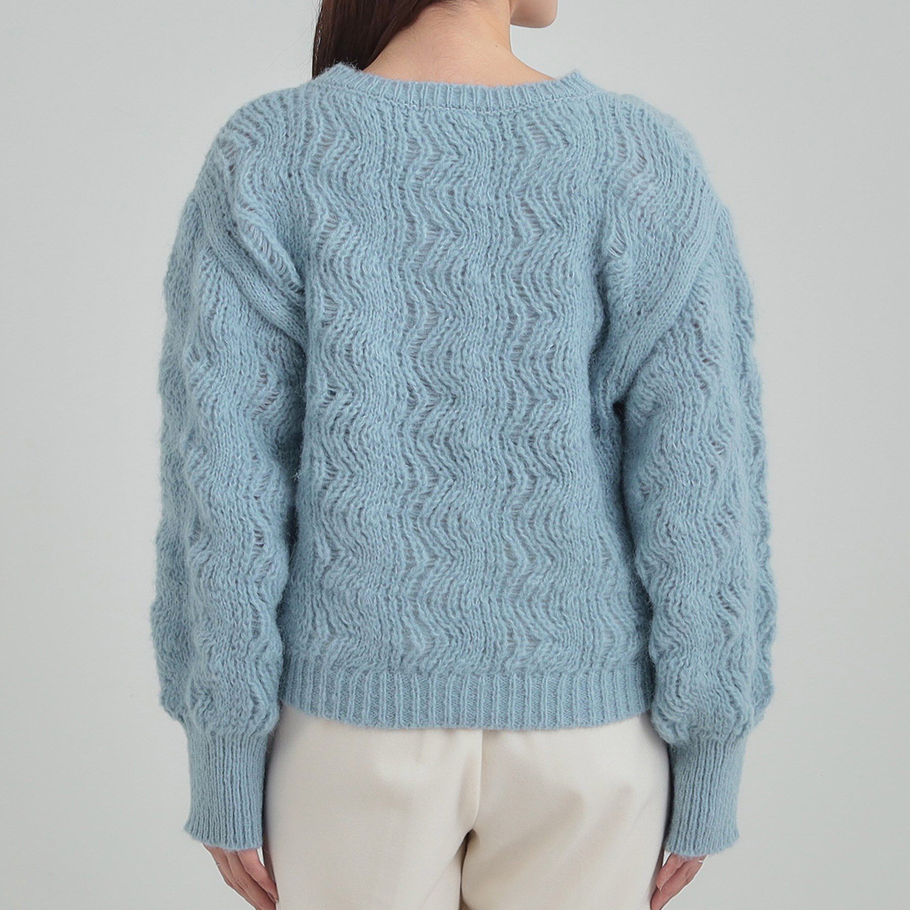 SHOO･LA･RUE「【S-LL】ふんわり大人の 透かし編みニットトップス」|ニット・セーター|