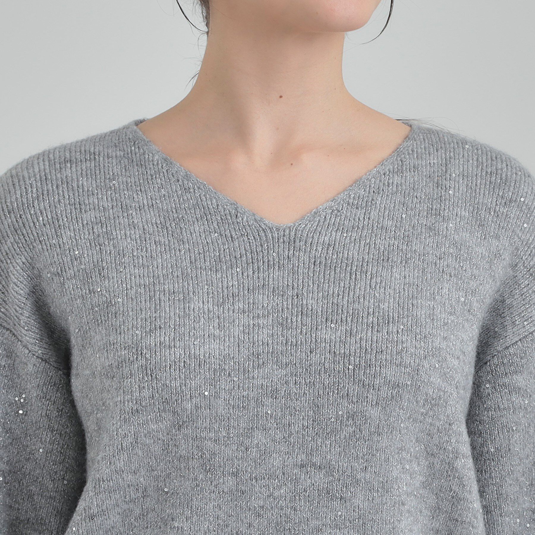 SHOO･LA･RUE「【S-LL】きらっと華やぐ　大人のスパンコールニット」|ニット・セーター|